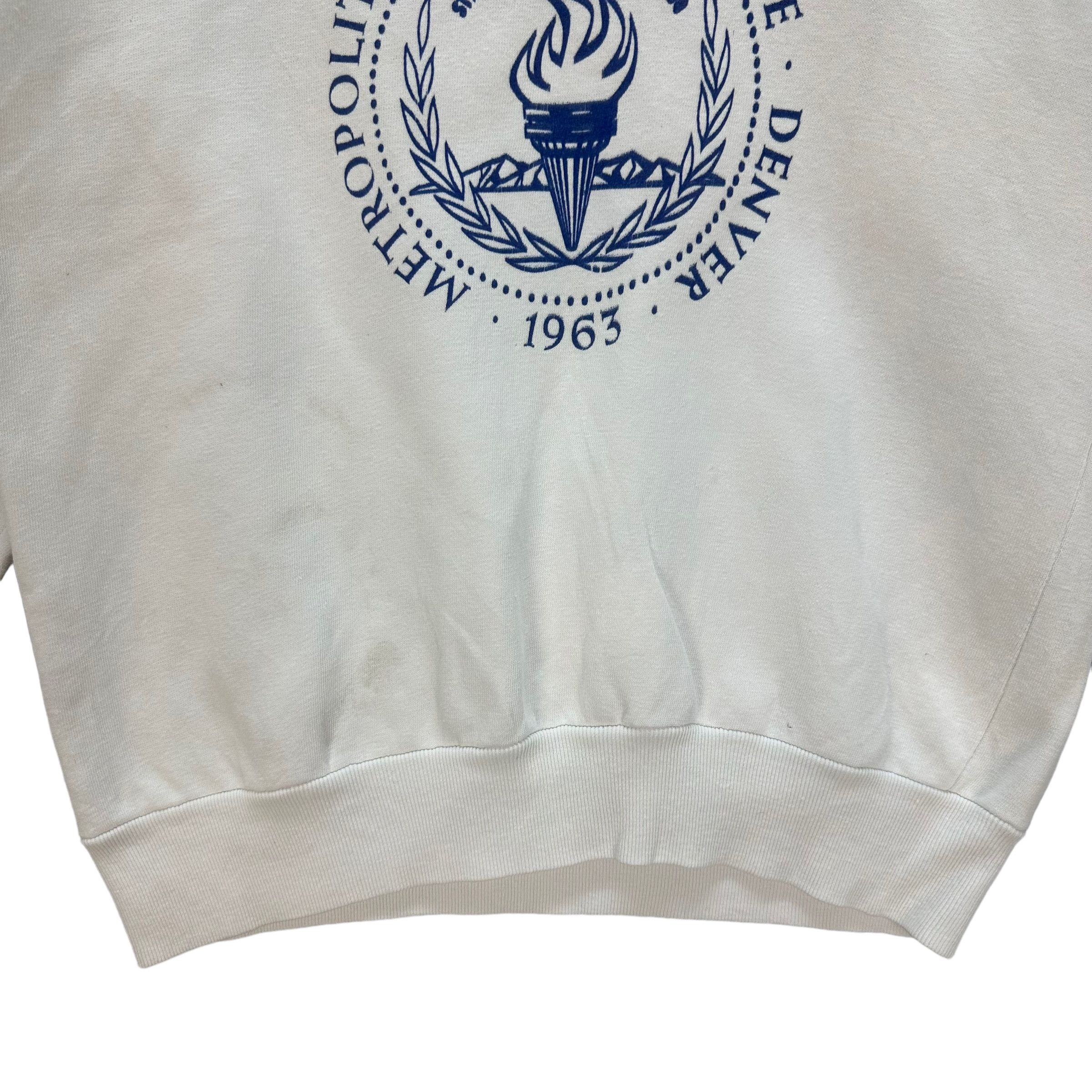 Vintage METROPOLITAN STATE COLLEGE DENVER 1963 SWEATSHIRT #8440-009 Size S / US 4 / IT 40 - 3 Thumbnail