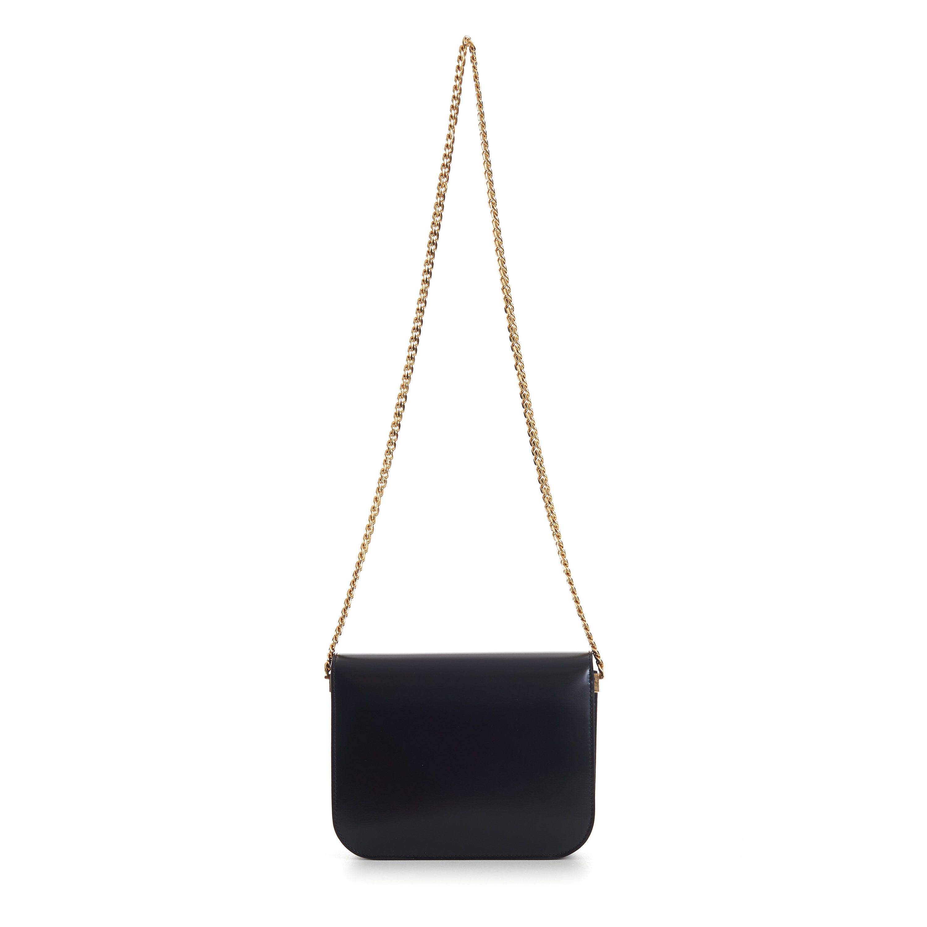 Celine Black College Triomphe Bag - Shiny Calfskin, Chain Strap Size ONE SIZE - 3 Thumbnail