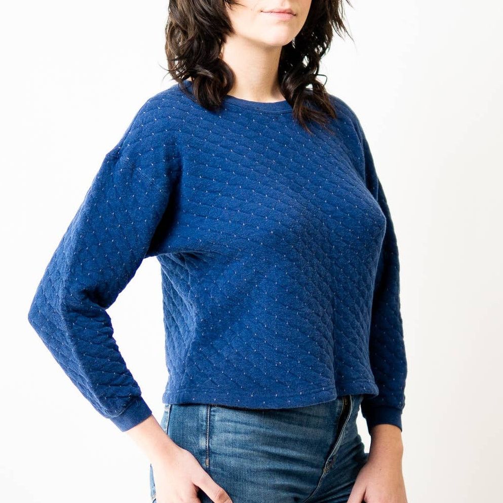 Vintage Vintage 90s Quilted Pullover Sweater Sweatshirt Size M / US 6-8 / IT 42-44 - 5 Thumbnail
