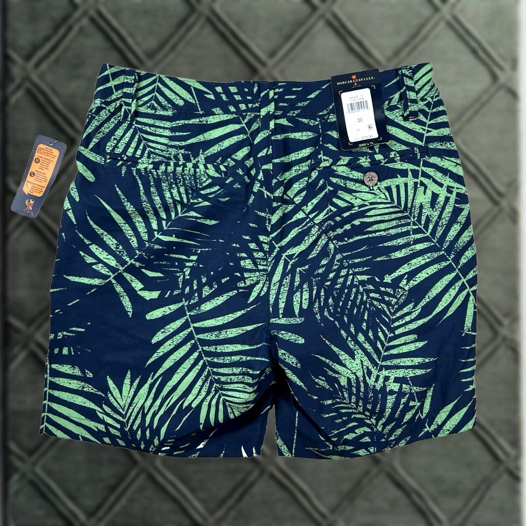 Vintage Margaritaville Shorts Mens 30 Chino Performance Golf Floral Insignia Blue Navy Beige? No Beige. Size US 30 / EU 46 - 1 Thumbnail
