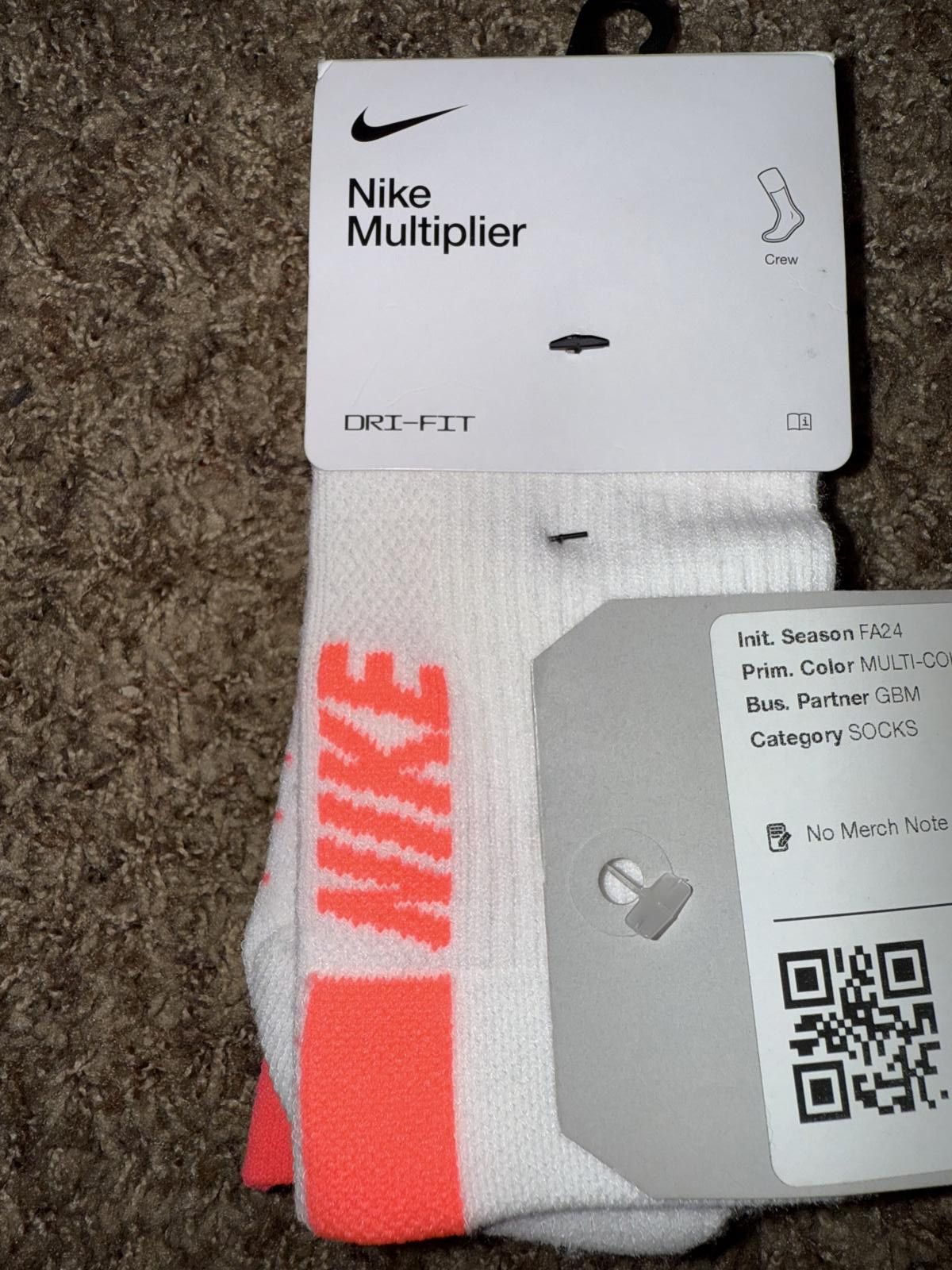 Nike Nike Multiplier Dri-Fit Tennis Running Crew Socks (2 Pairs) Sample Size ONE SIZE - 2 Thumbnail