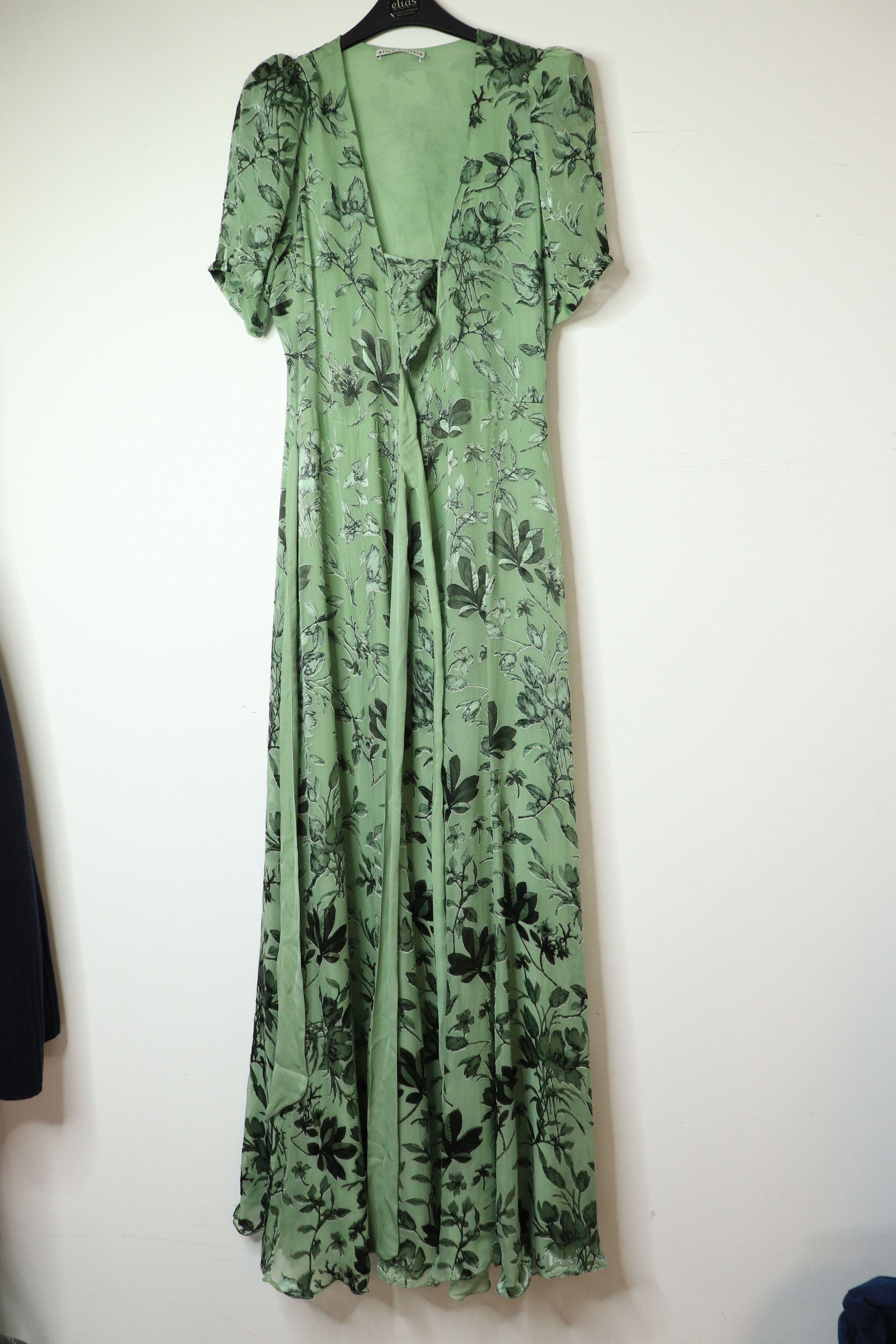 Alice + Olivia Green floral maxi dress - UK 10