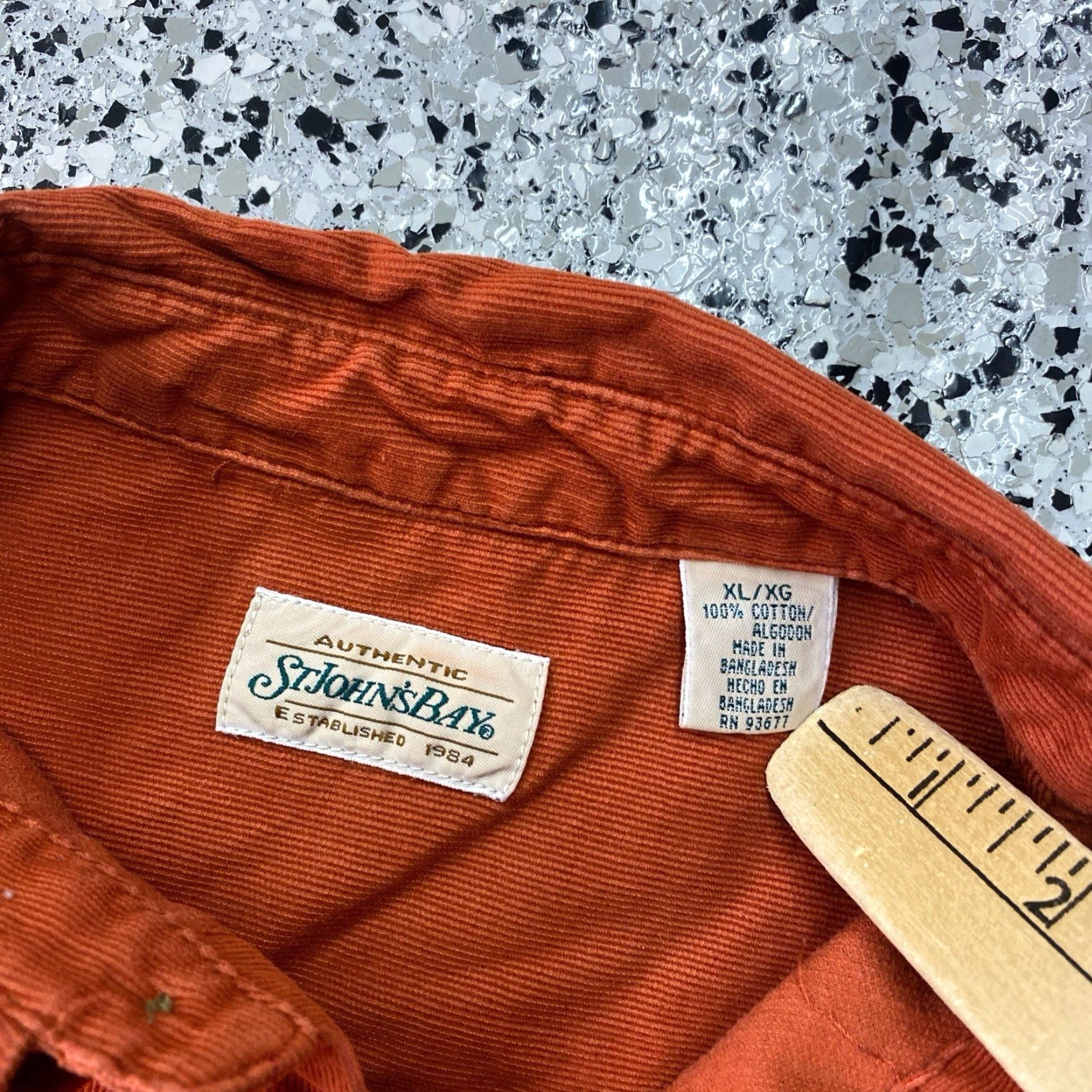 Vintage VINTAGE St. John's Bay Shirt Men XL Orange Corduroy Long Sleeve Button Cotton Size US XL / EU 56 / 4 - 2 Thumbnail