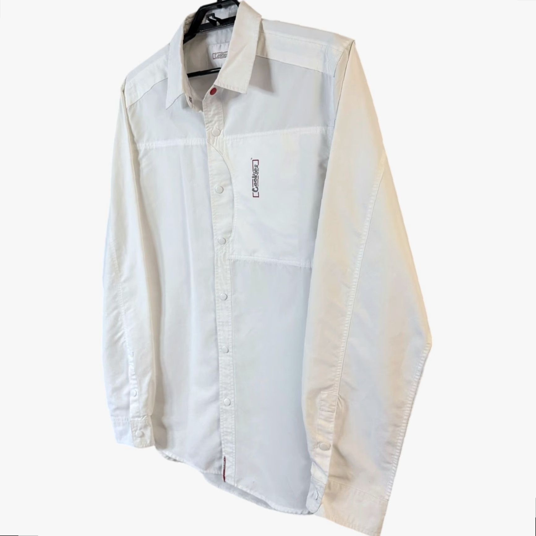 Vintage Cookies Snap Button-Up Long-Sleeve Shirt White Men's XL 420 Stash Pocket Size US XL / EU 56 / 4 - 2 Thumbnail