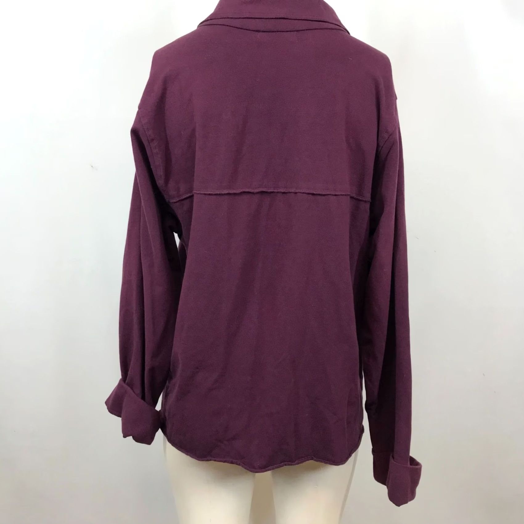 Habitat WOMEN'S MEDIUM BERRY CARDIGAN COTTON BLEND BUTTON UP LONG SLEEVE HABITAT Size M / US 6-8 / IT 42-44 - 6 Thumbnail