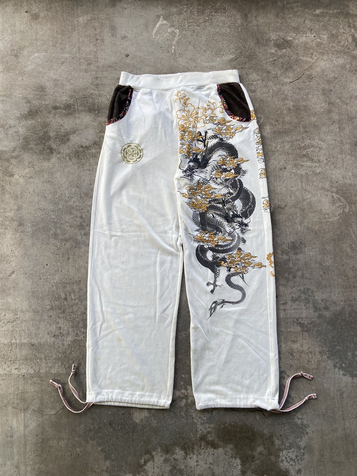 2000’s Kara Kuri Japanese Traditional Dragon Motif Sweatpant