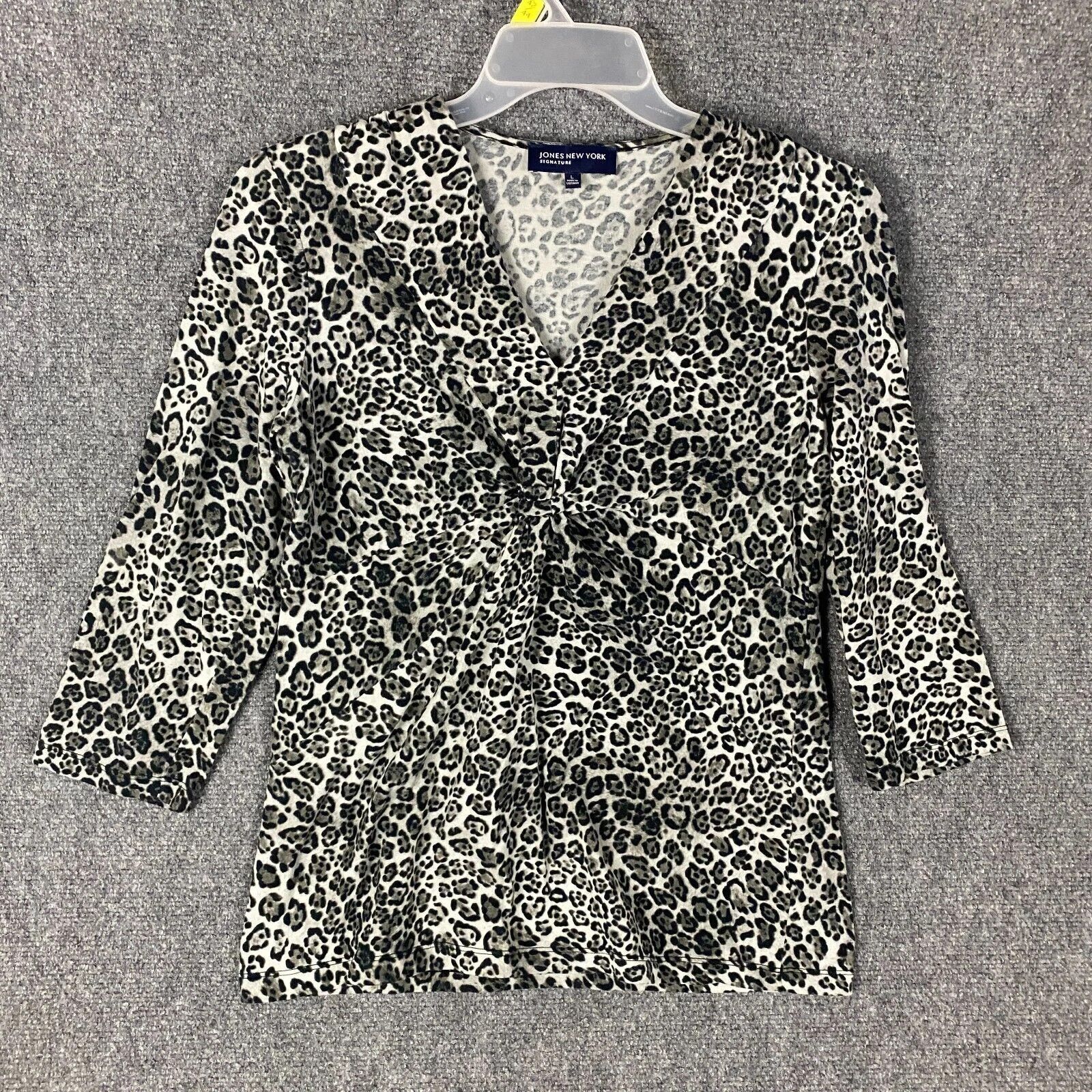 Jones New York Jones New York Blouse Women's Large 3/4 Sleeve Cotton L Size L / US 10 / IT 46 - 1 Thumbnail