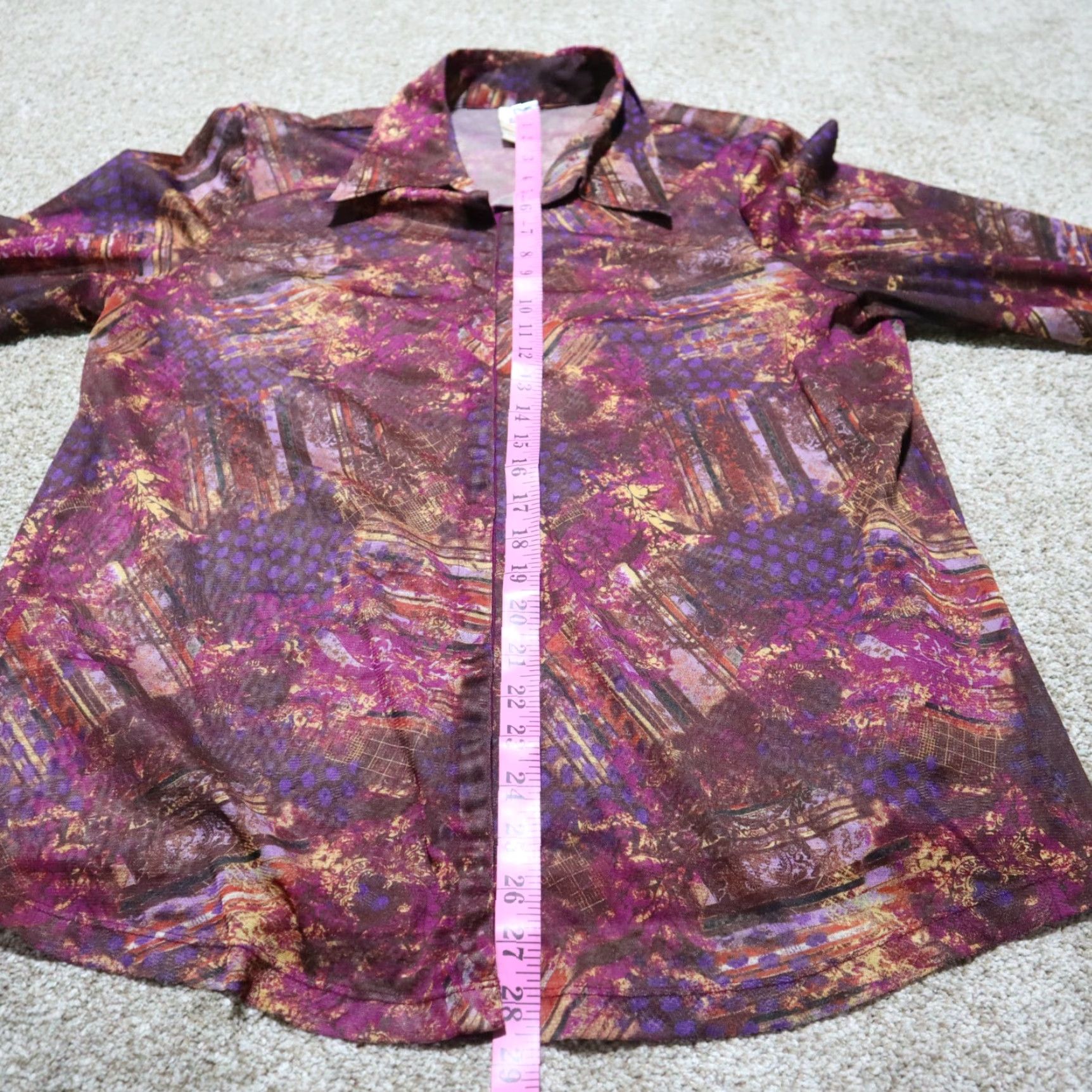 Faded Glory Faded Glory Shirt Blouse Woman Plus Size 22W/24W Purple Round Neck Long Sleeve Casual Womens Size 3XL / US 20-22 - 7 Thumbnail