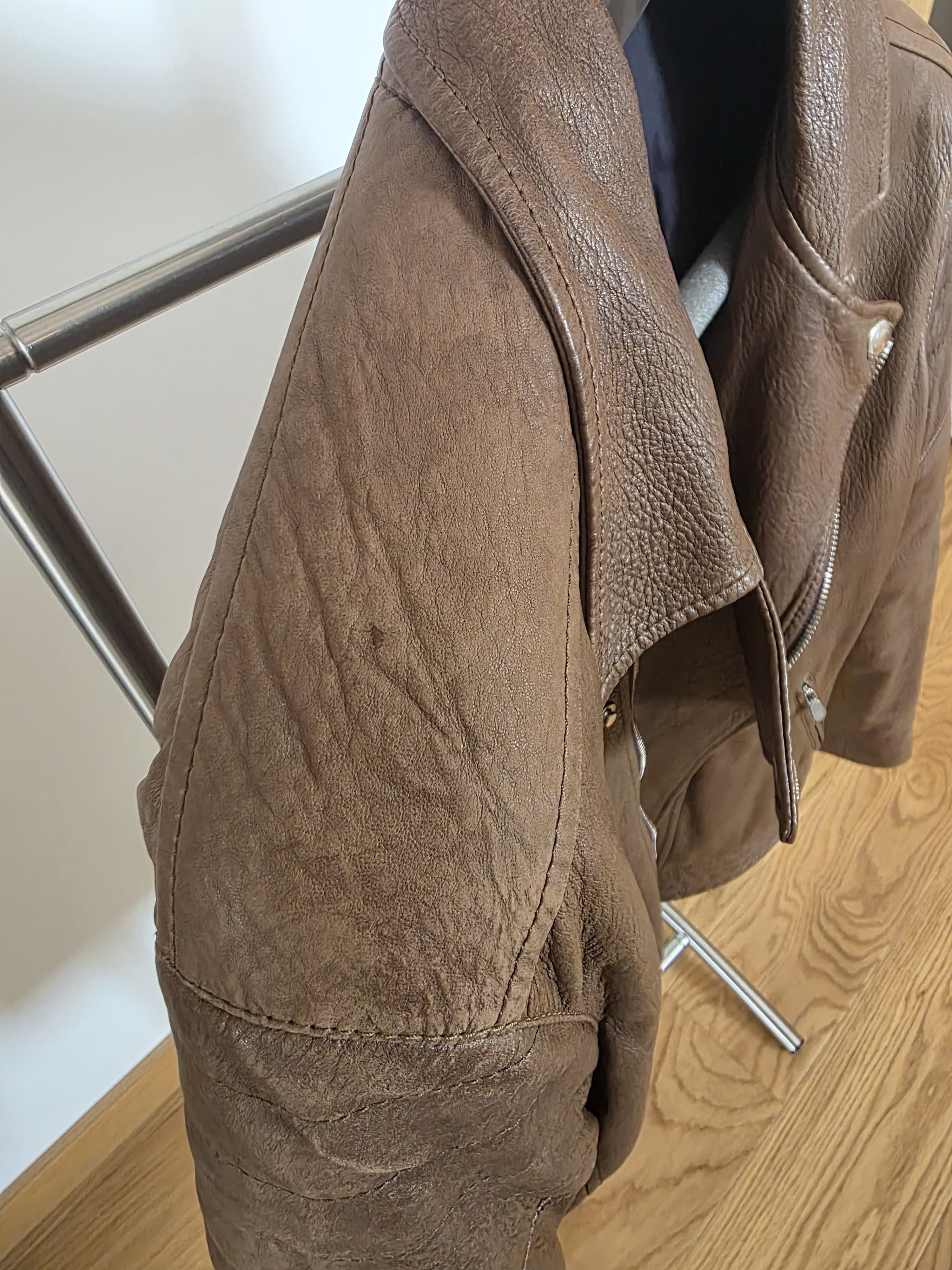 Brunello Cucinelli Brunello Cucinelli Brown Leather Biker Jacket Made in Italy Size US M / EU 48-50 / 2 - 9 Thumbnail