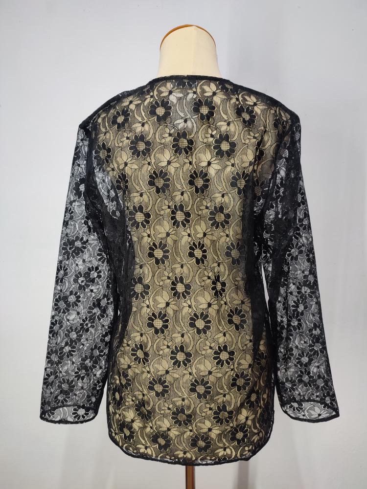 Comme des Garcons Homme Plus Archive CDG - Flower Jacquard Mesh Top Size M / US 6-8 / IT 42-44 - 4 Thumbnail