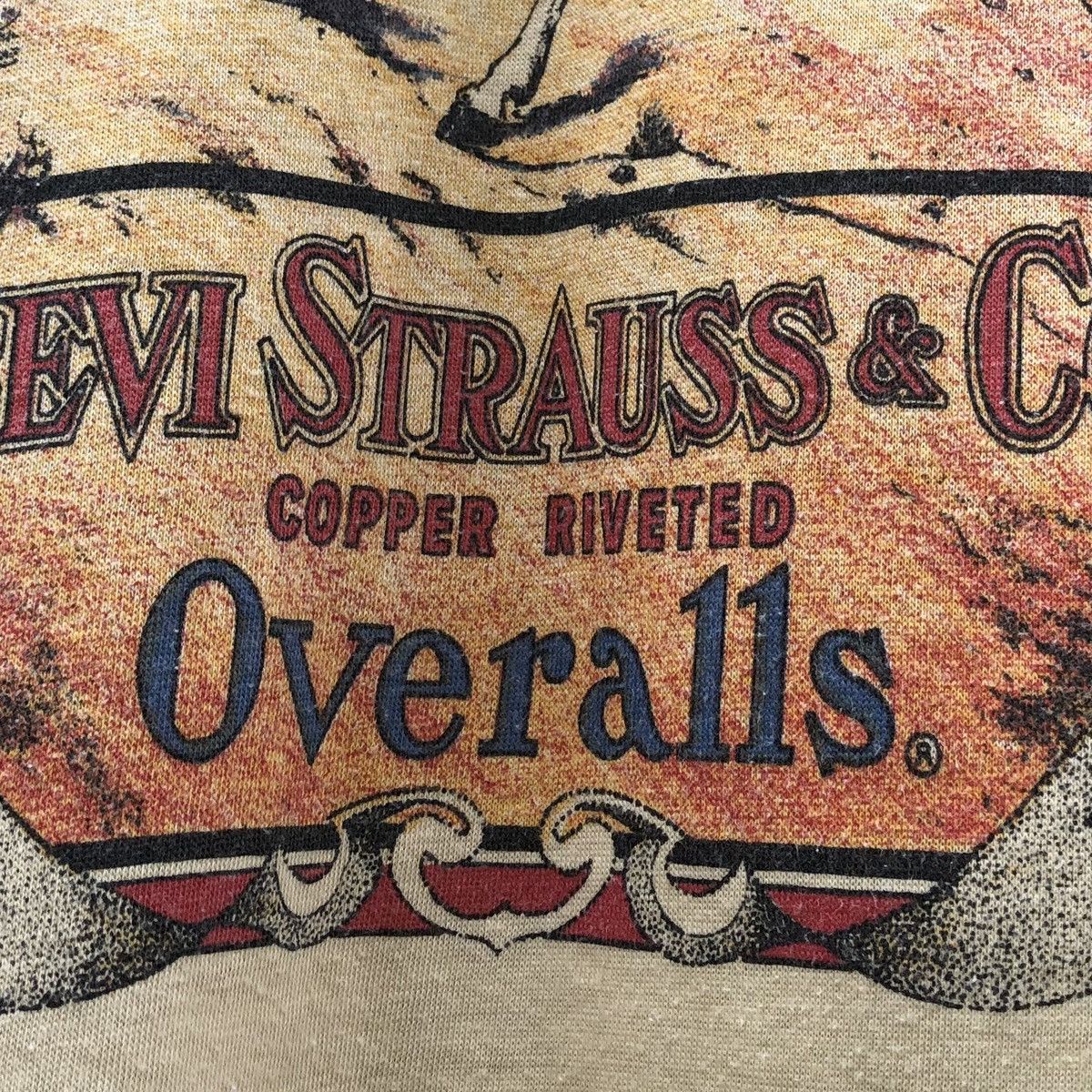 Levi's Vtg 70s Levis Fullprint Copper Riveted Overalls Tshirt Usa🇺🇸 Size US S / EU 44-46 / 1 - 8 Thumbnail