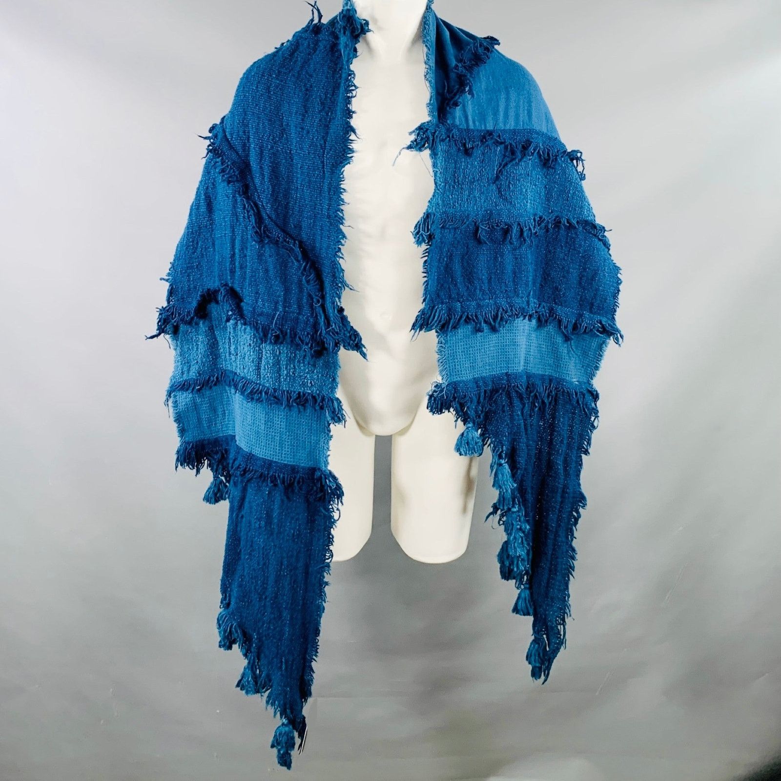 Other MIMBRES Blue Woven Cotton Scarf Shawl Size ONE SIZE - 9 Thumbnail