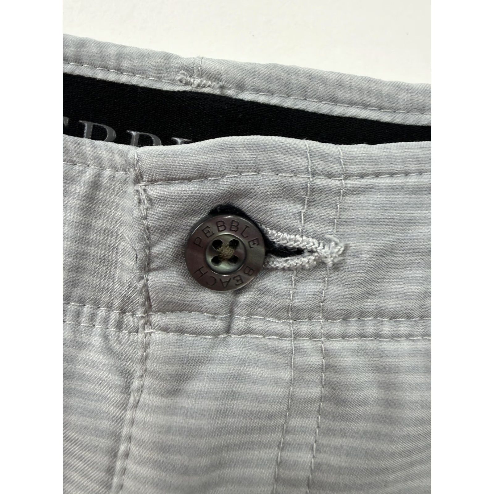 Vintage Pebble Beach Mens 36 Gray Striped Stretch Chino Golf Shorts 10 Inseam Casual Size US 36 / EU 52 - 2 Thumbnail