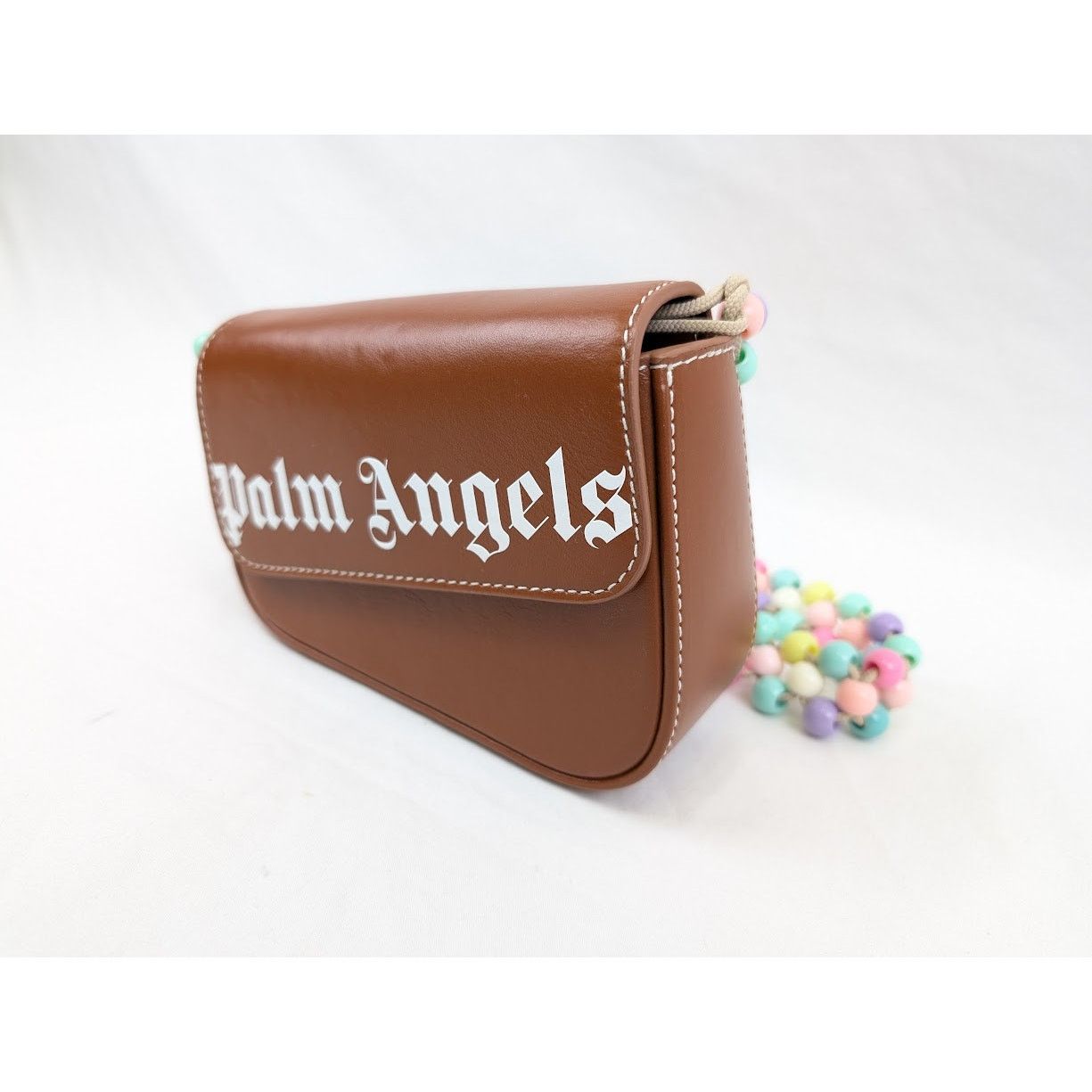Palm Angels o1rshd1 Q: 2/Size: OS / Beads Strap Crash Bag in Brown/White Size ONE SIZE - 5 Thumbnail