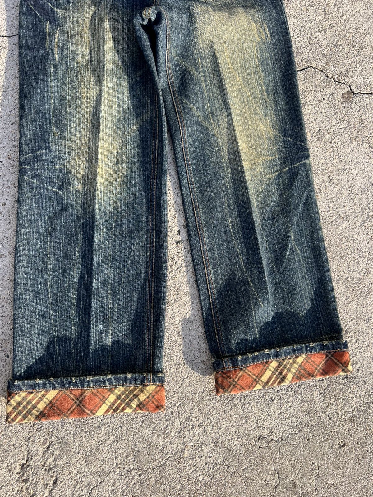 Vintage Y2K 2000’s Vintage Rain Blue Denim Plaid Retro Jeans Pants Size 28" / US 6 / IT 42 - 5 Thumbnail