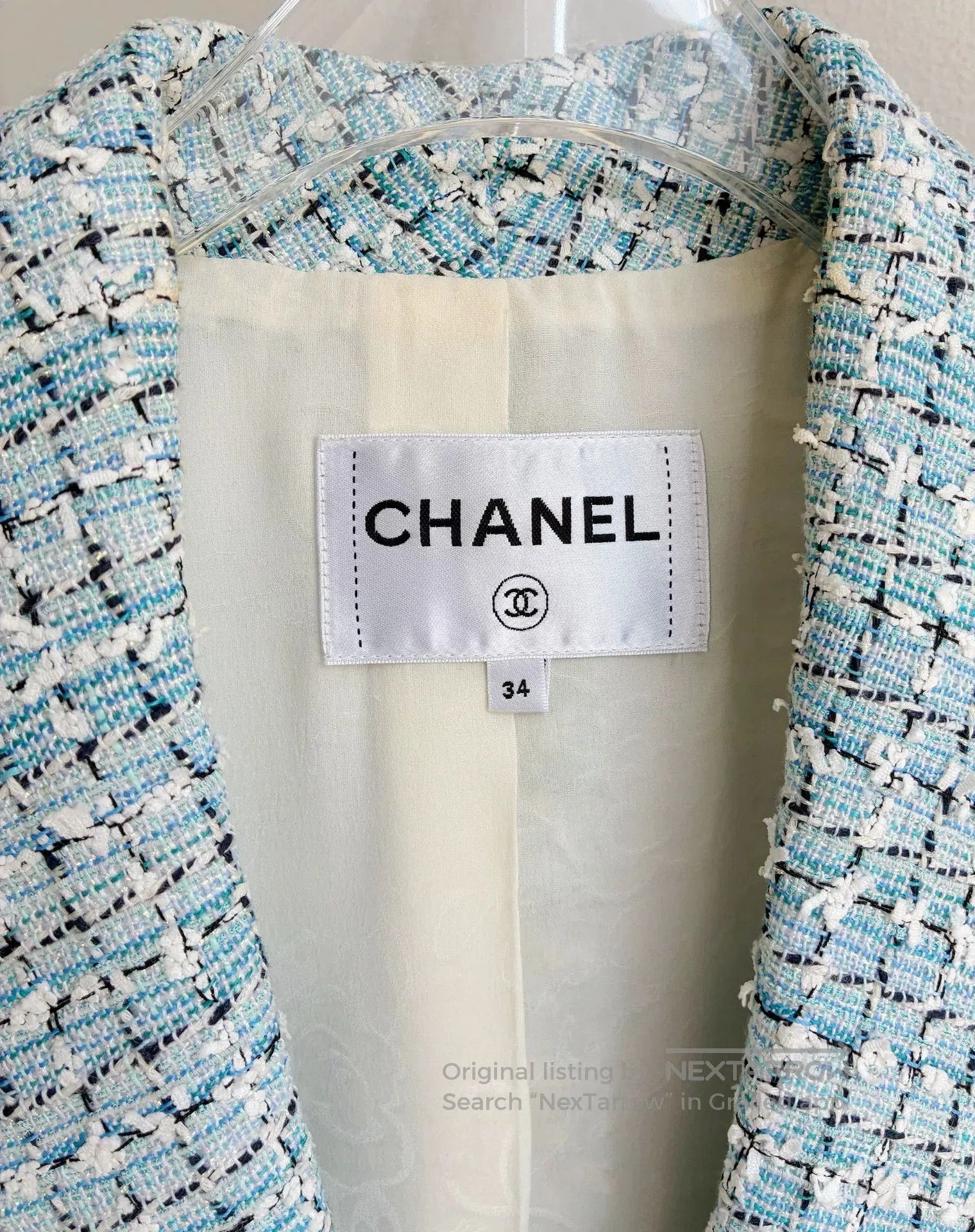 Chanel Chanel Jennie Cruise Blue Woven Jacket. Size XXS / US 00 / IT 34 - 4 Thumbnail