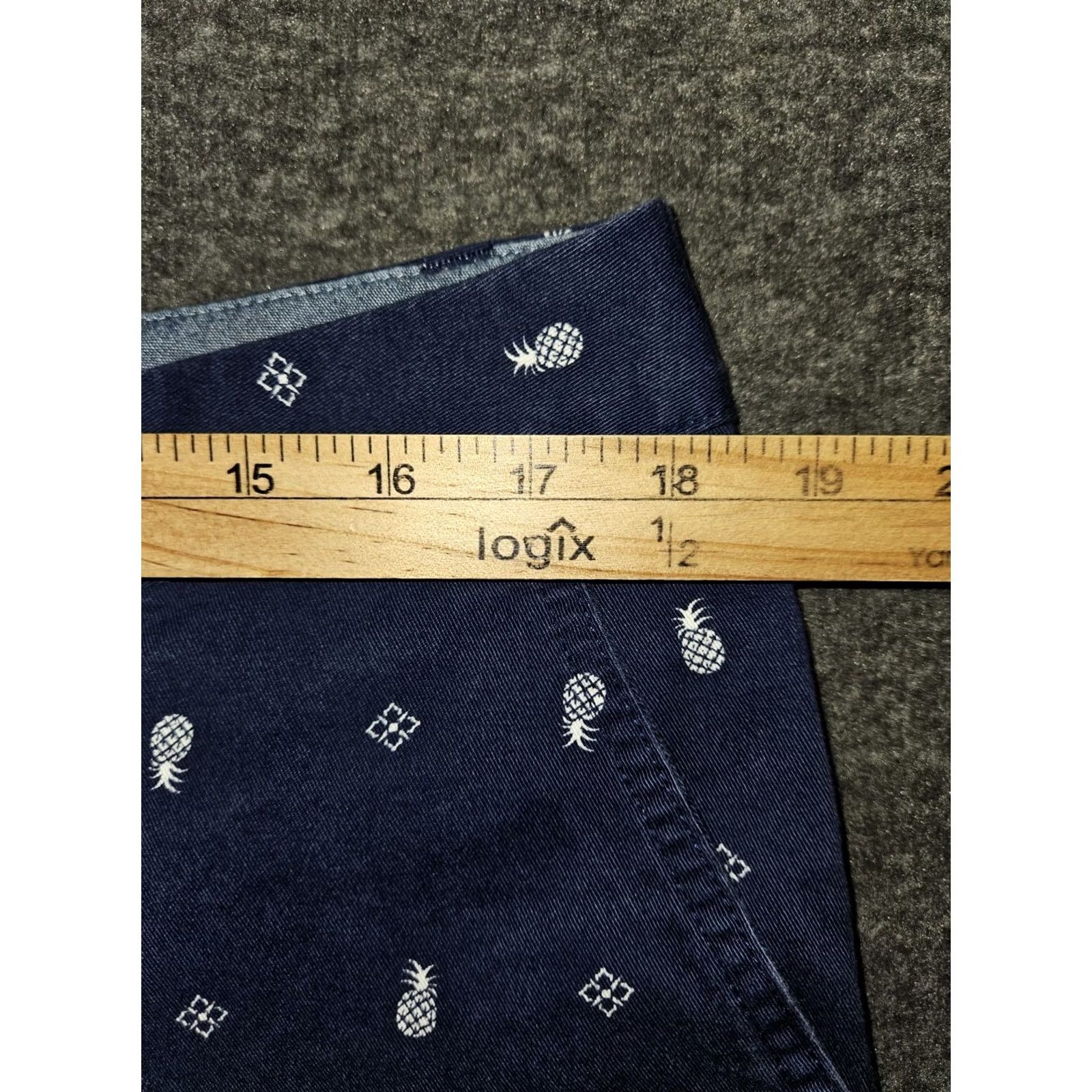 Vintage Le Tigre Chino Shorts Men's 36 Blue AOP Mid Rise Casual Workwear Preppy 10in Inseam Stretch Pockets SL Size US 36 / EU 52 - 3 Thumbnail