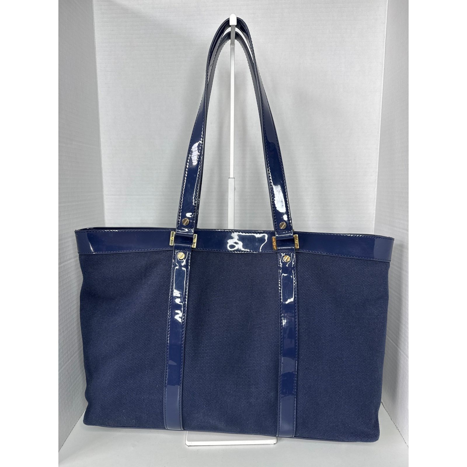 Tory Burch Tory Burch Canvas Jane Tote navy leather Shoulder Bag Size ONE SIZE - 3 Thumbnail