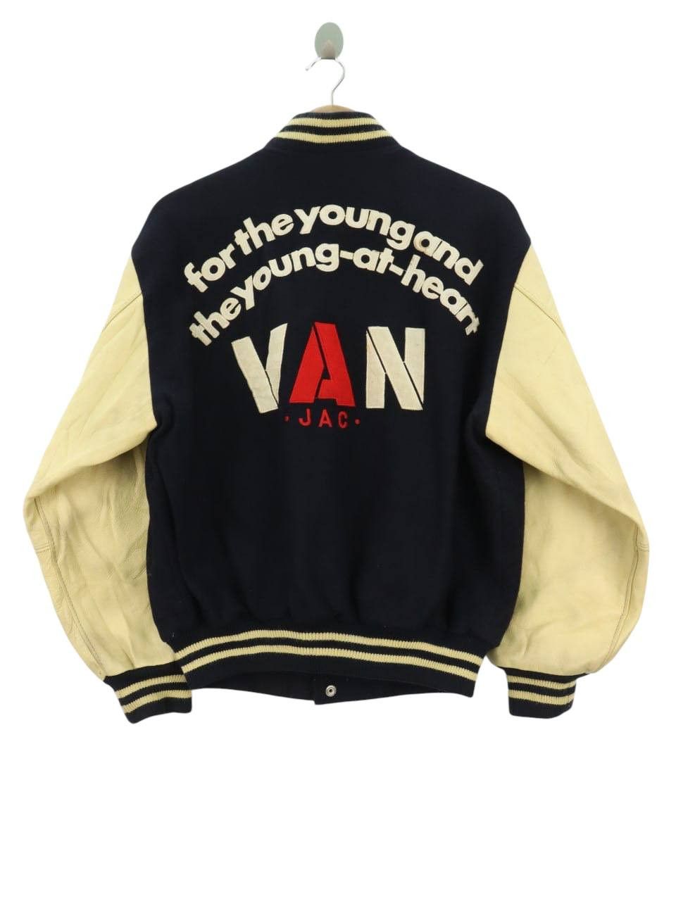 Vintage Vintage Van Jac Varsity Letterman Leather Wool Jacket Size US M / EU 48-50 / 2 - 1 Thumbnail