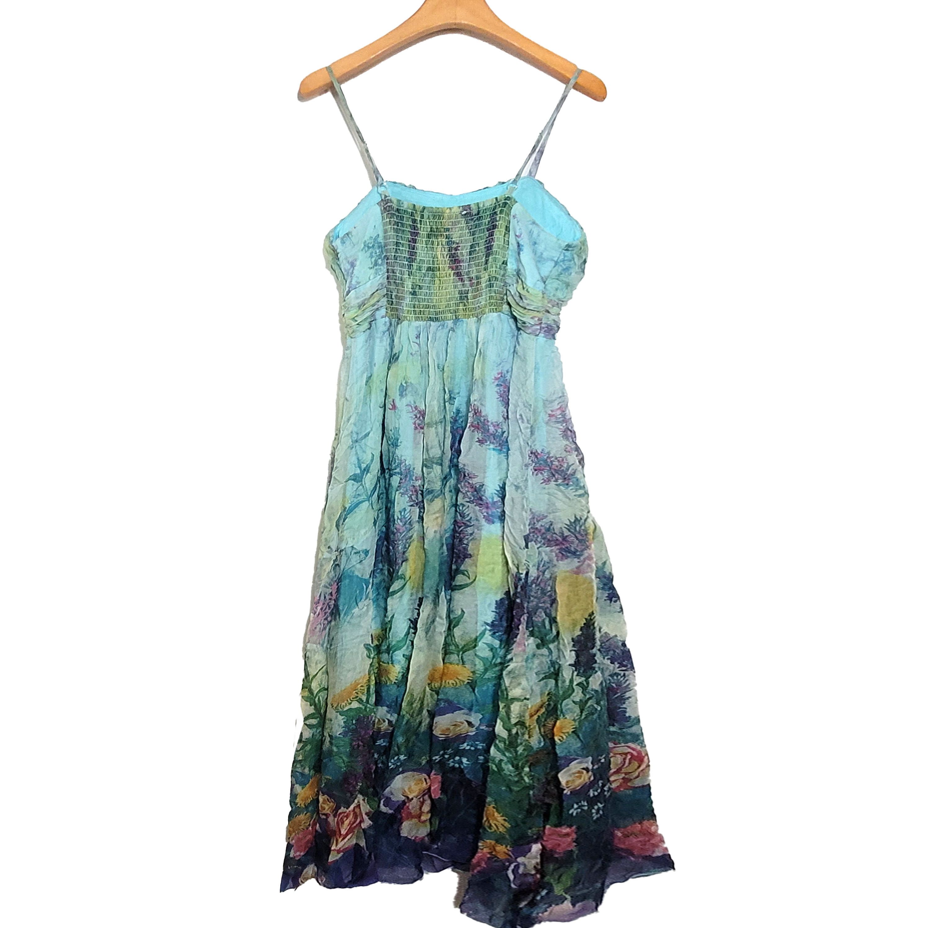 Other Women's Silk Size XS Long Sleeveless Maxi Dress SCR027 Size XS / US 0-2 / IT 36-38 - 2 Thumbnail