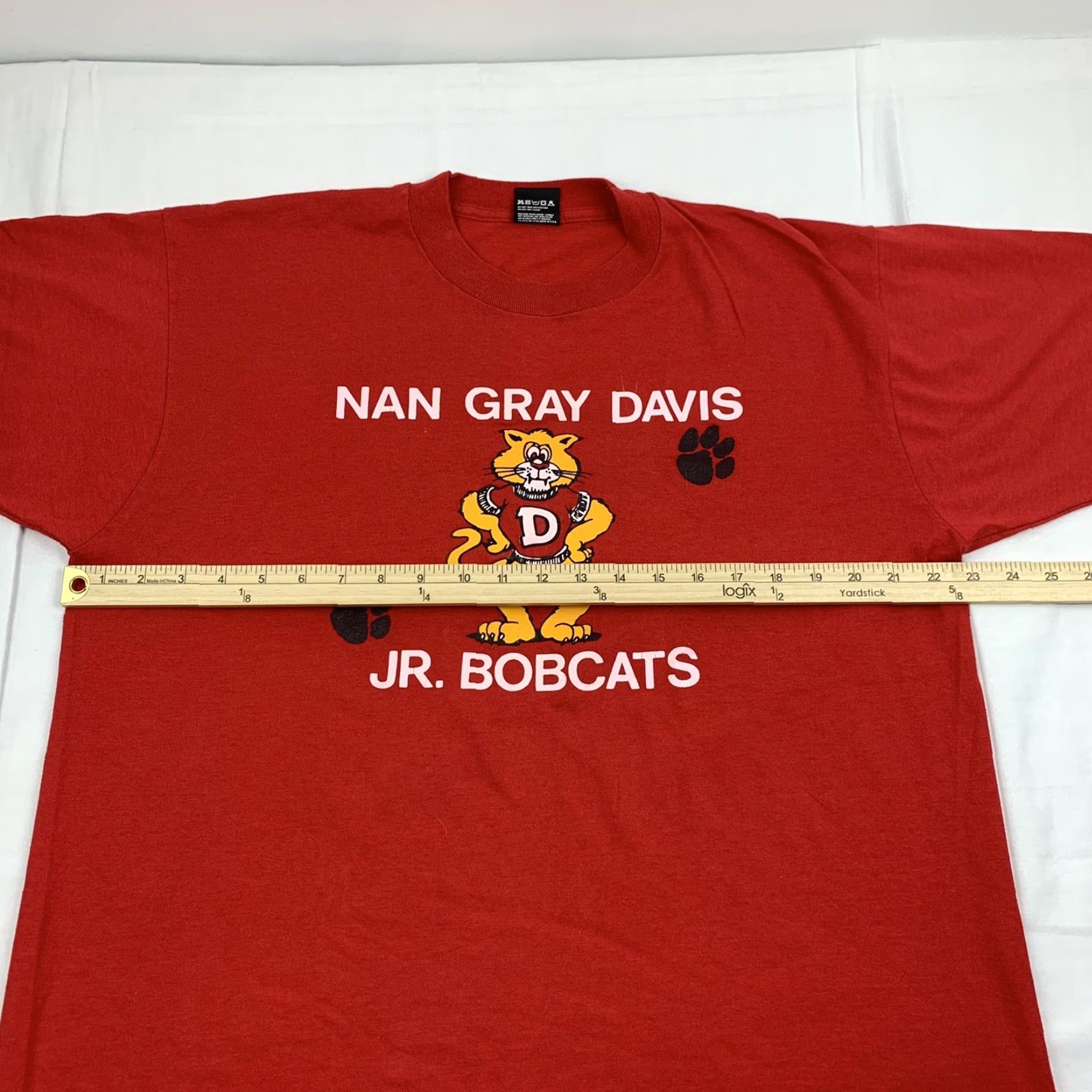 Vintage VINTAGE Nan Gray Davis Elementry School T Shirt Jr Bobcats Adult XL Red 90s VTG Size US XL / EU 56 / 4 - 6 Thumbnail