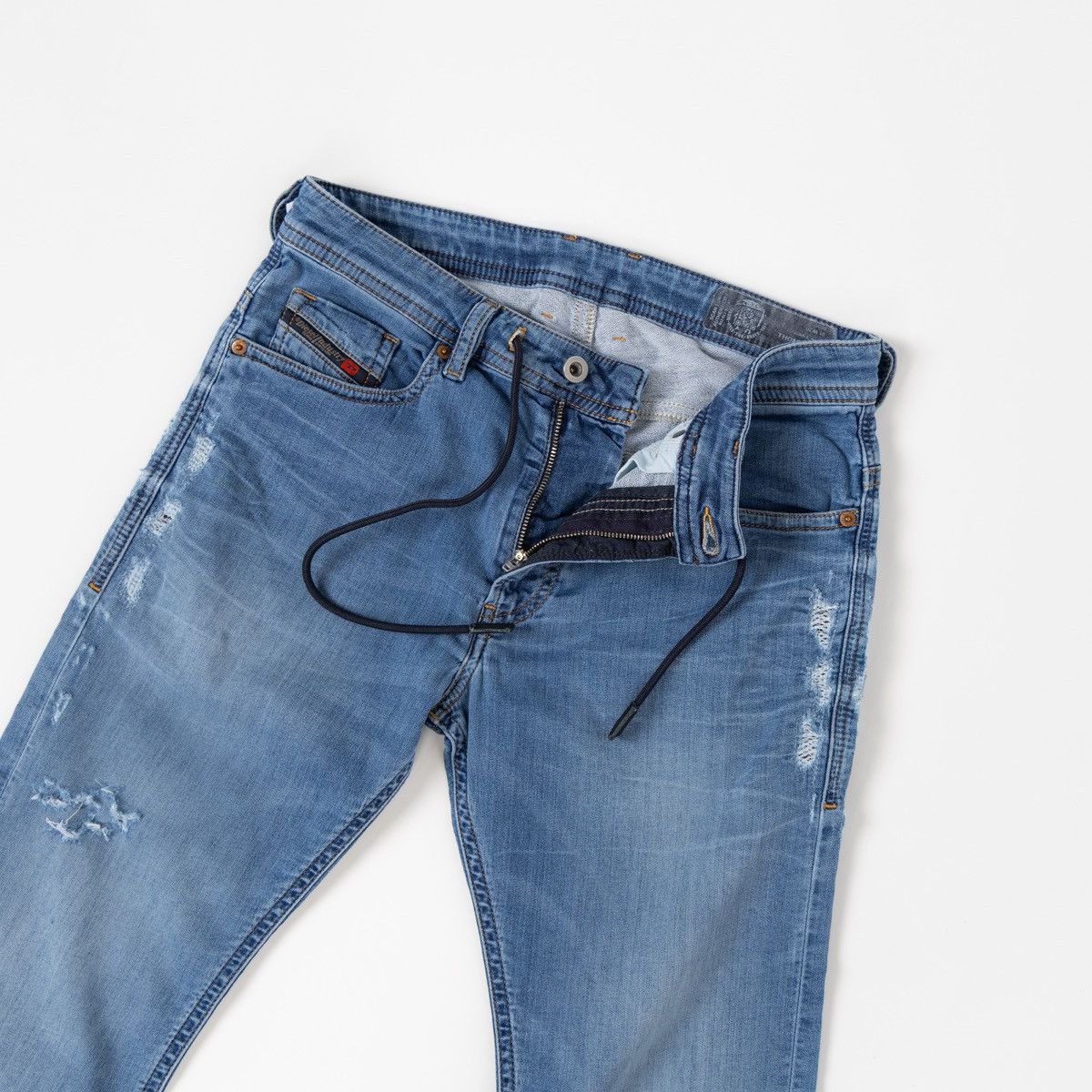 Diesel Diesel Thommer Mens Blue JoggJeans Slim Fit Distressed Denim Size US 30 / EU 46 - 3 Thumbnail