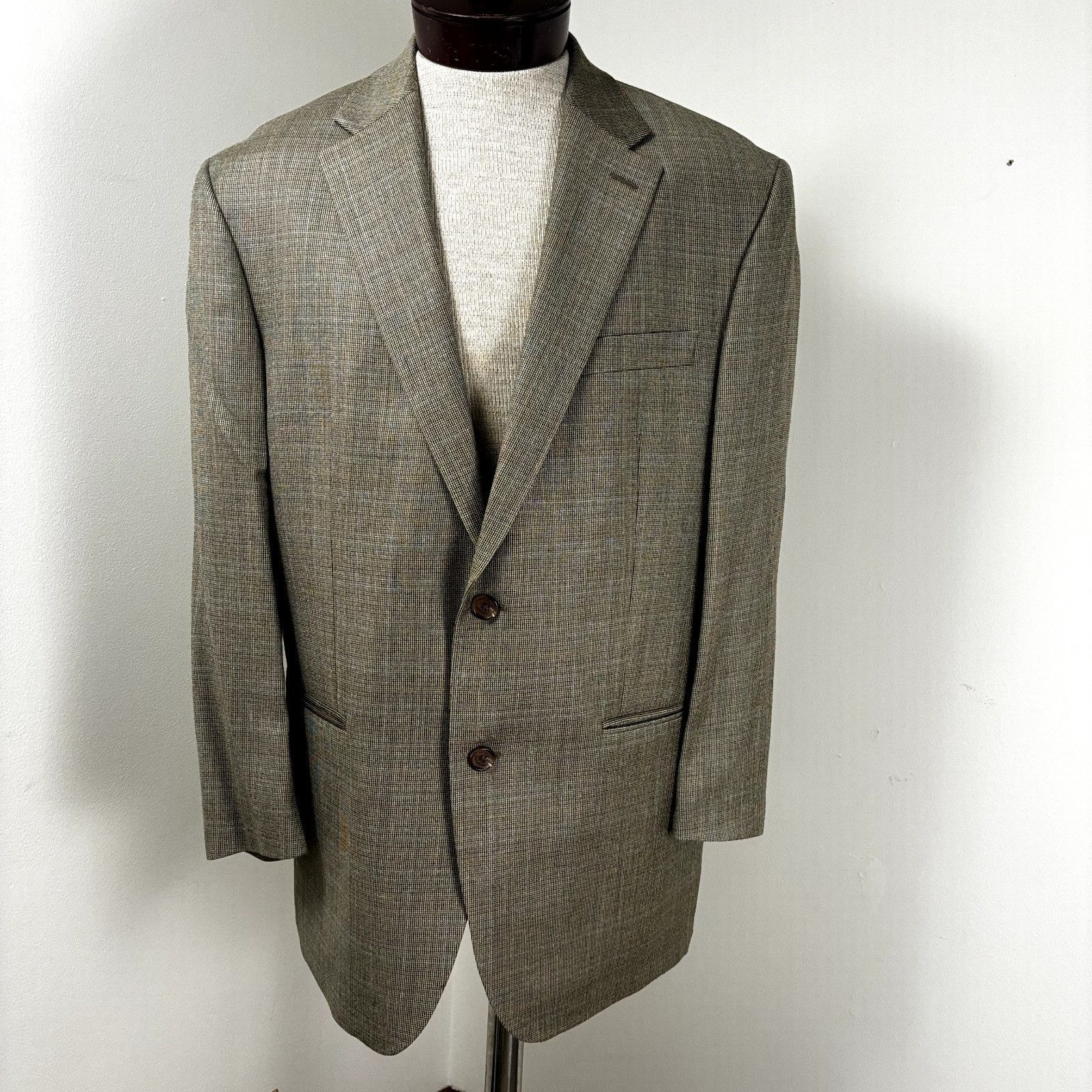 Ralph Lauren RALPH LAUREN Men's Sport Coat Windowpane Tan Blazer Sz 42R S Size 42R - 2 Thumbnail