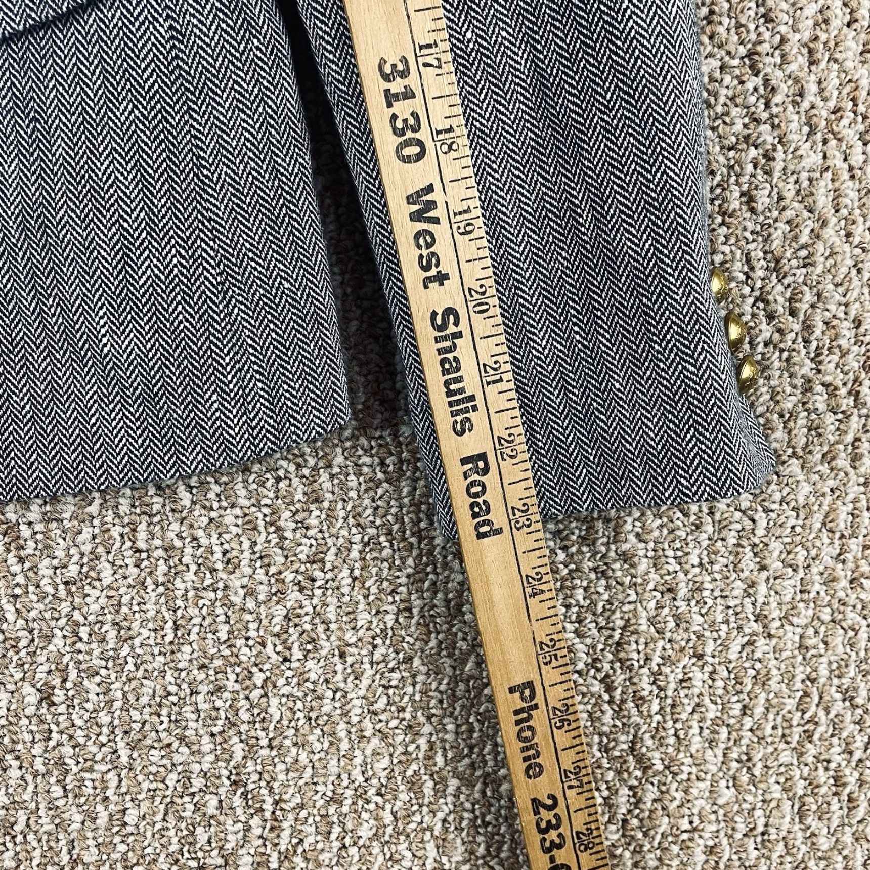 J.Crew J.CREW Dalton Blazer Womens 0 Herringbone Linen Blend Blue Button Jacket Regular Pockets Lined Short Sleeve Navy/Blue (Office, Workwear) Womens Size XS / US 0-2 / IT 36-38 - 3 Thumbnail