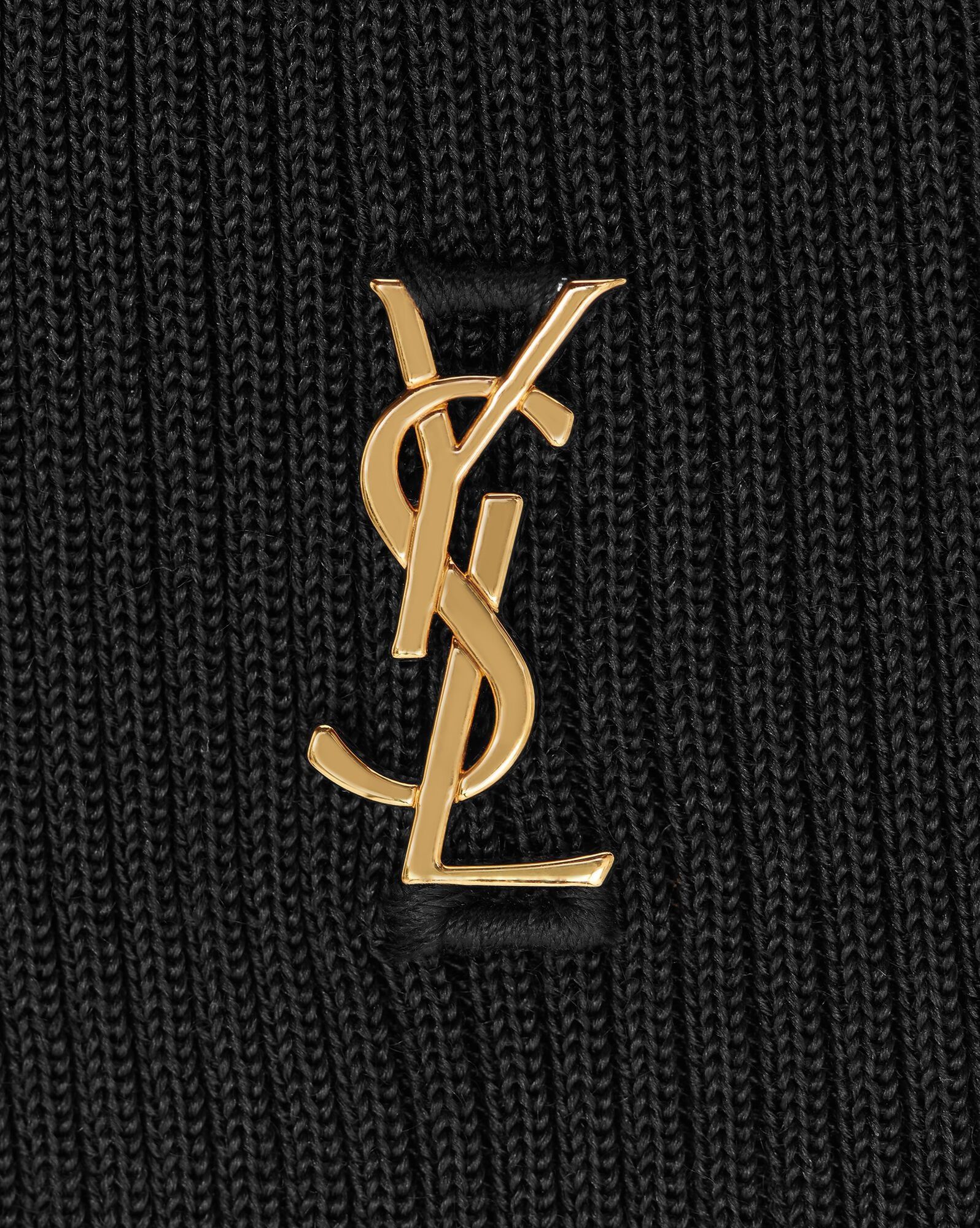 Saint Laurent Paris o1tr1nto0325 Top Cassandre in Ribbed Silk Sweater in Black Size L / US 10 / IT 46 - 3 Thumbnail