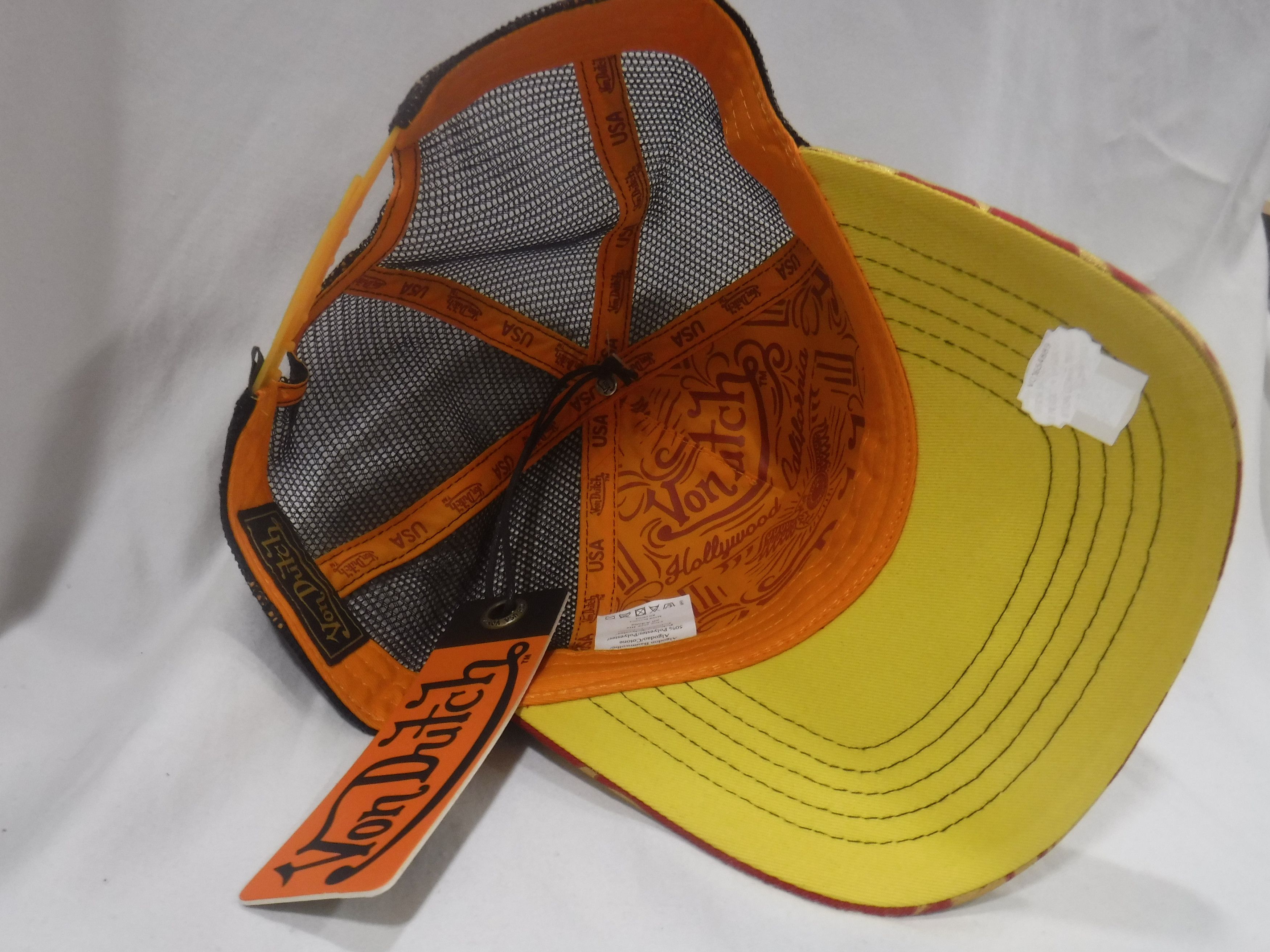 Von Dutch Von Dutch Trucker Hat with Gold and Red Flames (V45) Size ONE SIZE - 3 Thumbnail