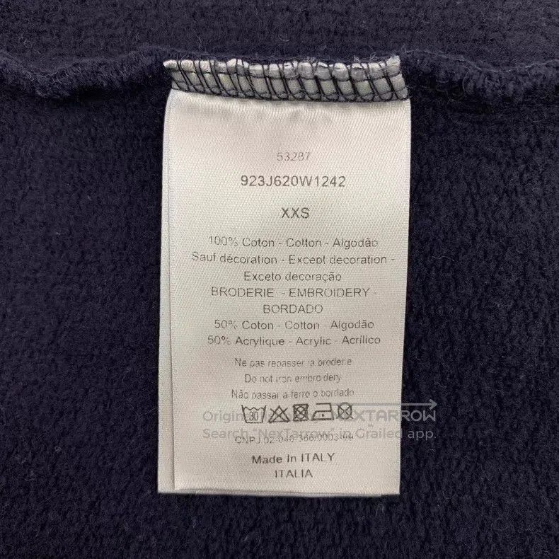 Dior Dior Dark blue logo letter plush cotton round-neck long-sl Size US XXS / EU 40 - 7 Thumbnail