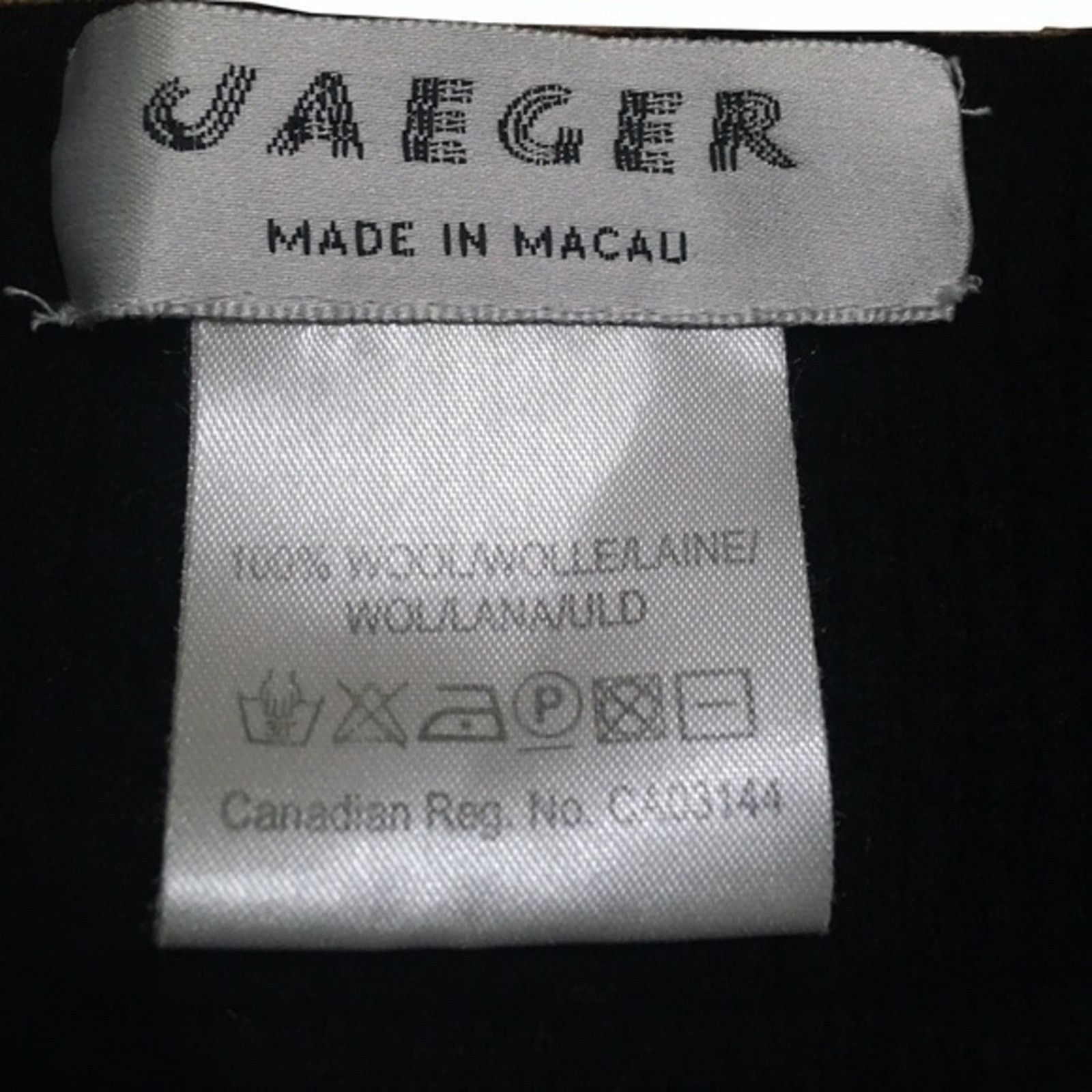 Jaeger Jaeger London Vintage Black Wool Beaded Stripe Sweater Size S / US 4 / IT 40 - 4 Thumbnail