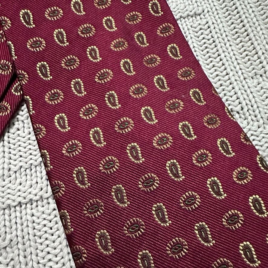 Paul Stuart Paul Stuart maroon small paisley silk tie Size ONE SIZE - 2 Thumbnail