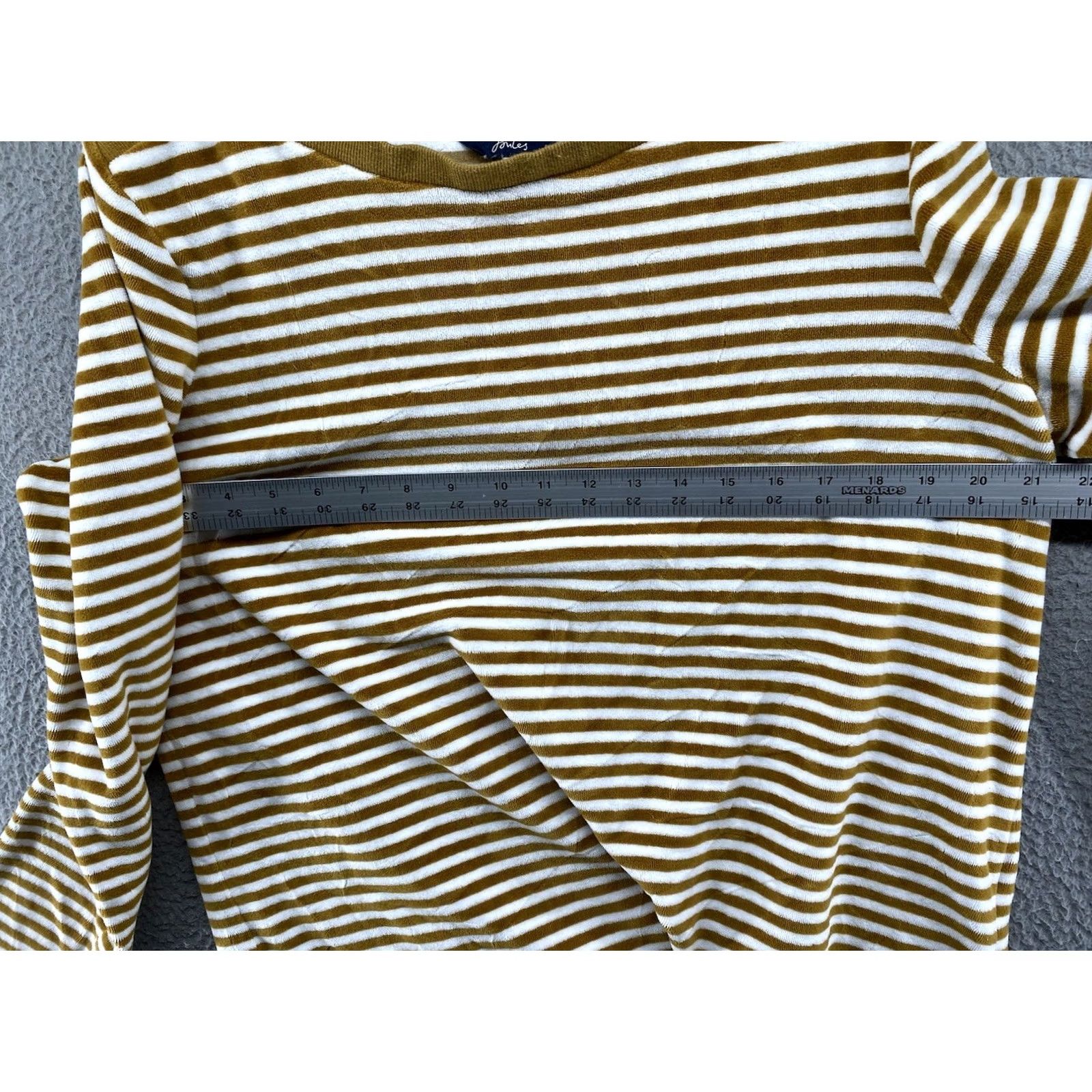Vintage Joules Esme Gold Striped Velour Velvet Sweatshirt Womens Size 12 Size XL / US 12-14 / IT 48-50 - 5 Thumbnail
