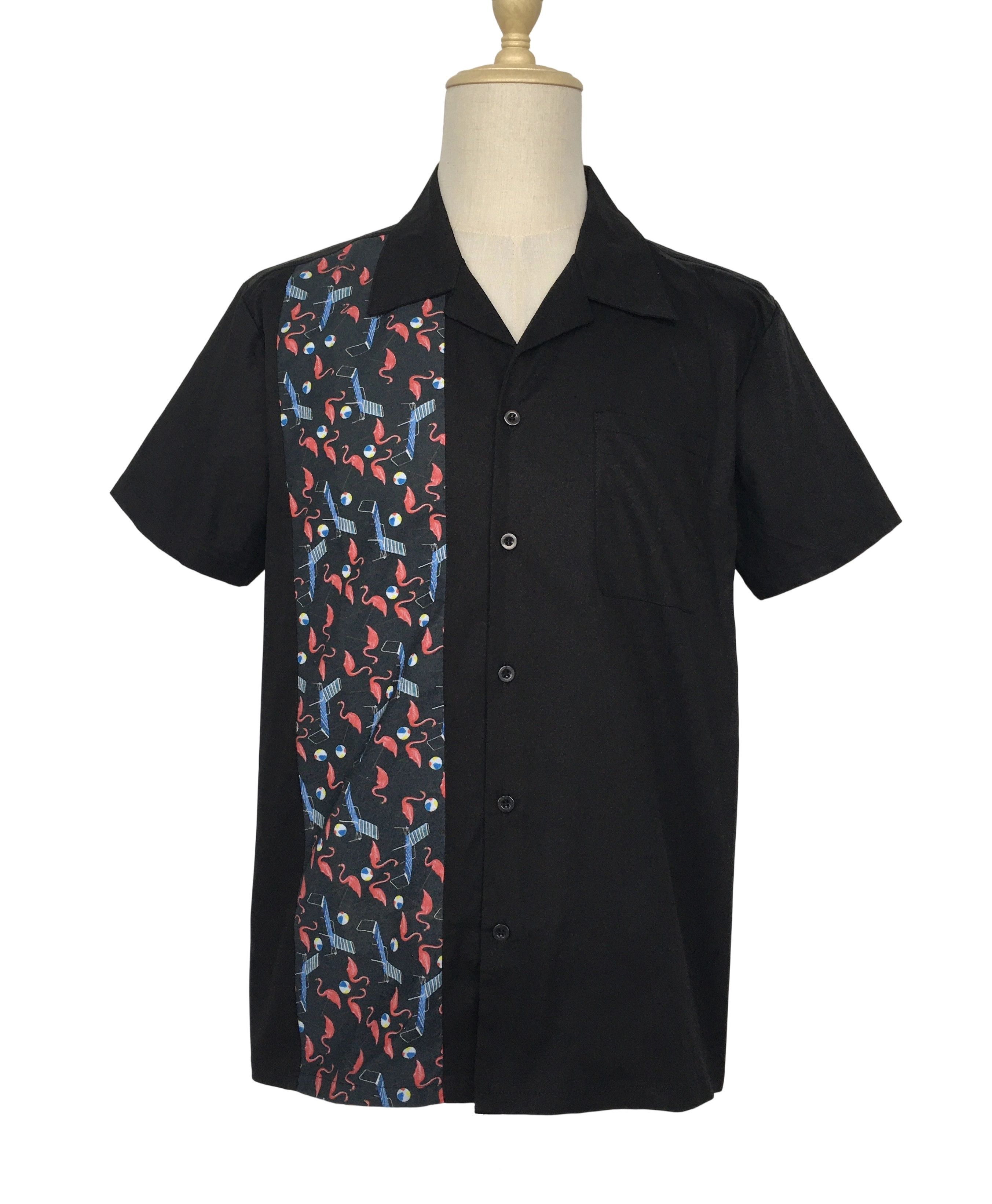 Other Black Casual Bowling Shirts Flamingo Panel Vintage Style Size US XL / EU 56 / 4 - 1 Thumbnail