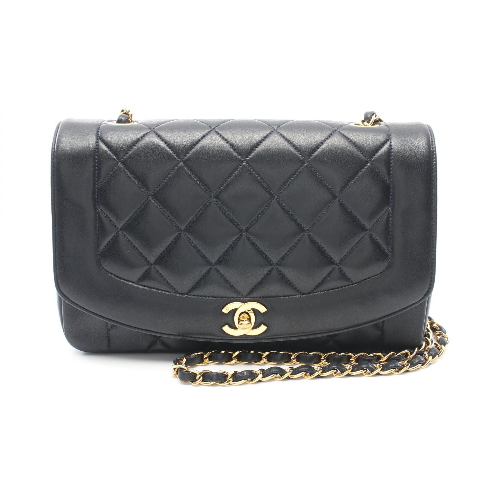 Chanel Chanel Matelasse Diana Flap Lambskin Shoulder Bag Leather Shoulder Bag A01165 in Blue, Women's