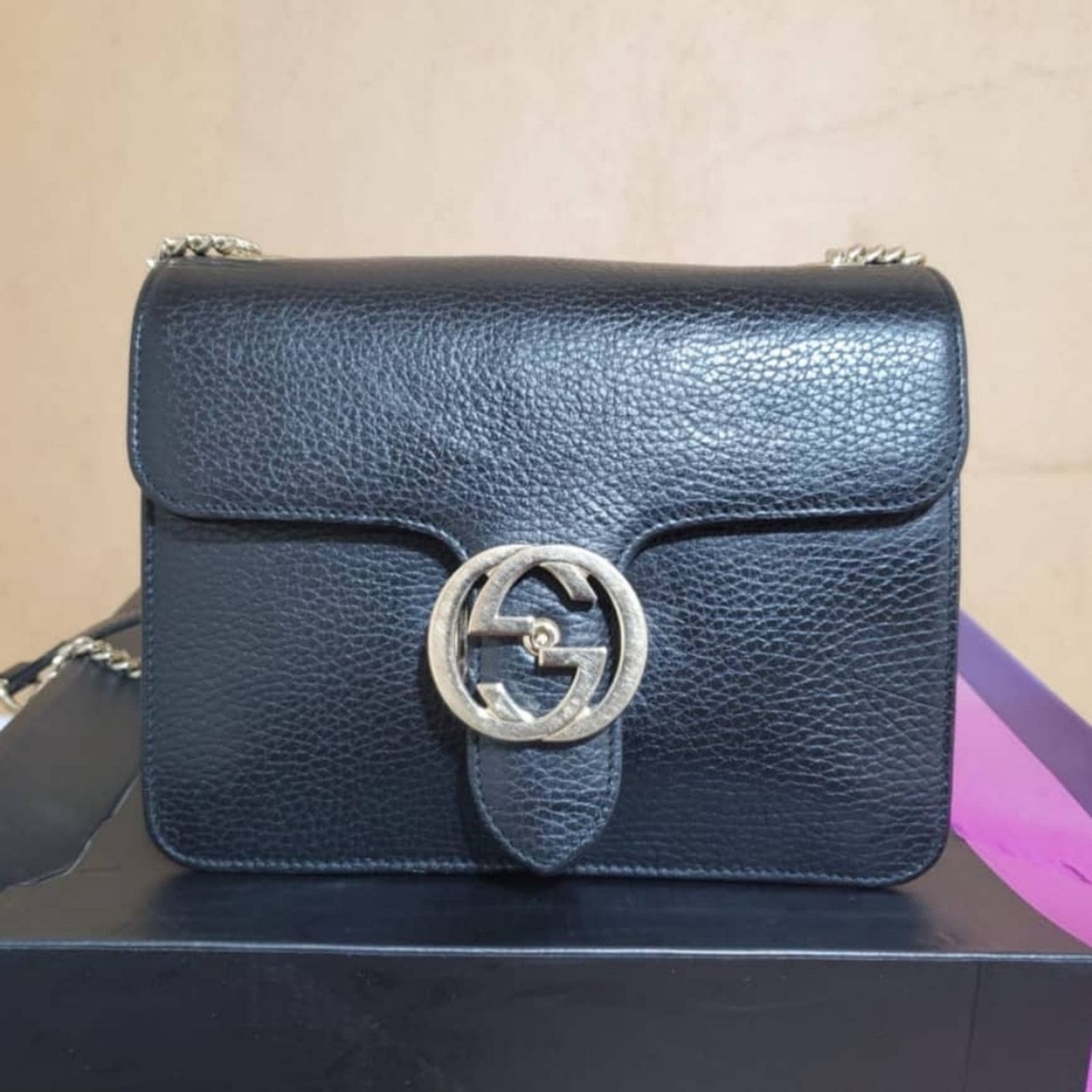 Gucci Auth GUCCI Dollar Calfskin Small Interlocking G Shoulder Bag Size ONE SIZE - 5 Thumbnail