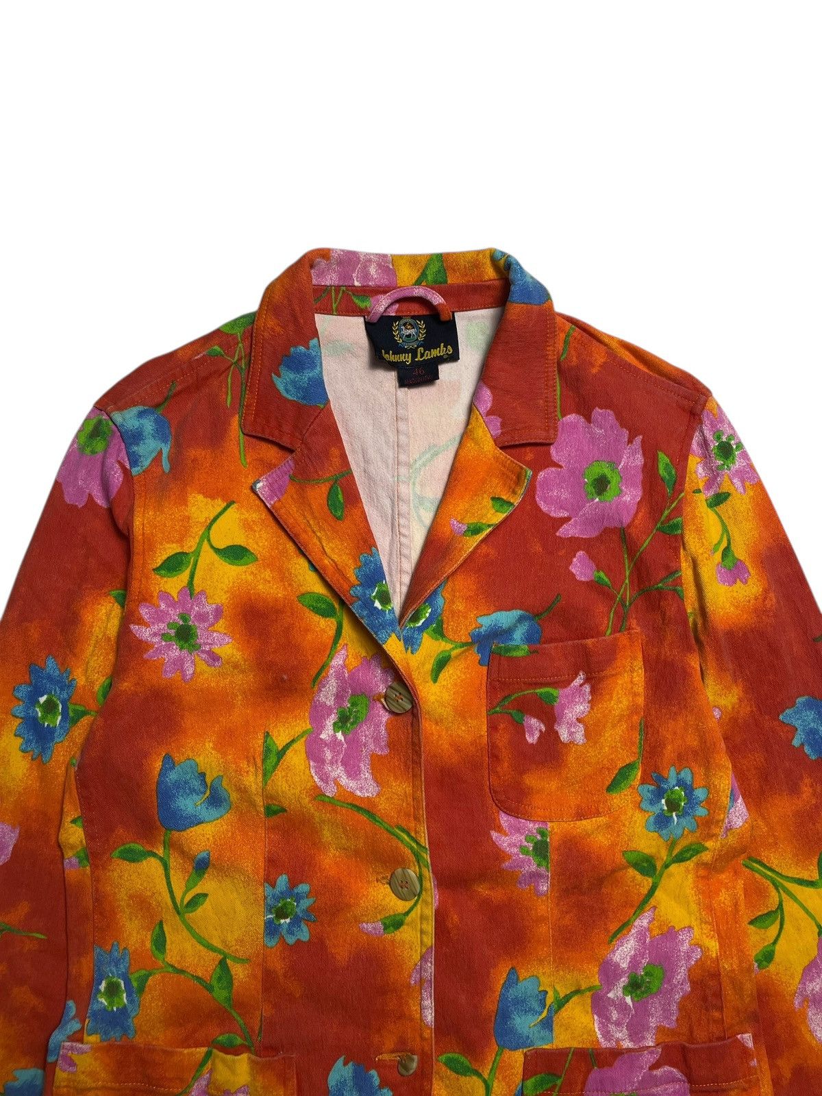 Yasuyuki Ishii 1980’s Jhony Lambs - Fantasy Floral Blazer Jacket Size M / US 6-8 / IT 42-44 - 2 Thumbnail