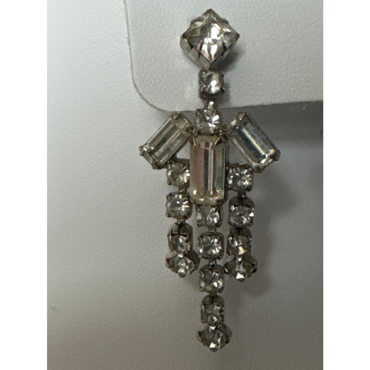 Vintage Vtg Art Deco-Style Rhinestone Chandelier Clip On Earrings Size ONE SIZE - 4 Thumbnail