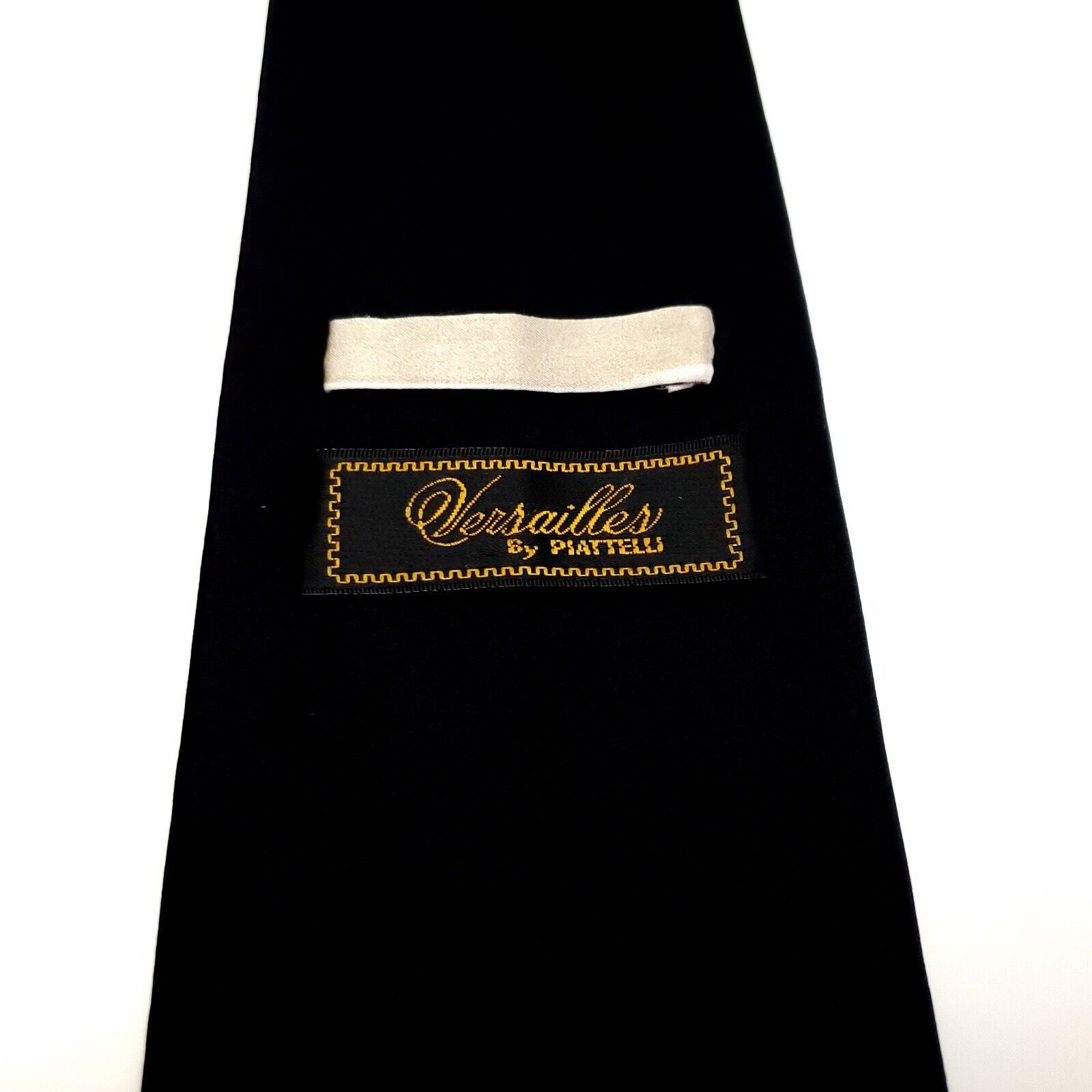 Piattelli Piatelli Versailles Beige Black Silk Tie Woven Solid Wide Size ONE SIZE - 4 Thumbnail
