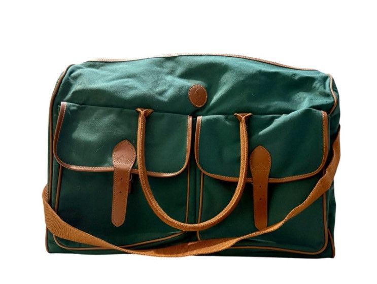 Polo Ralph Lauren VTG Polo Ralph Lauren Green & Tan Canvas Travel Duffle Bag Size ONE SIZE - 3 Thumbnail