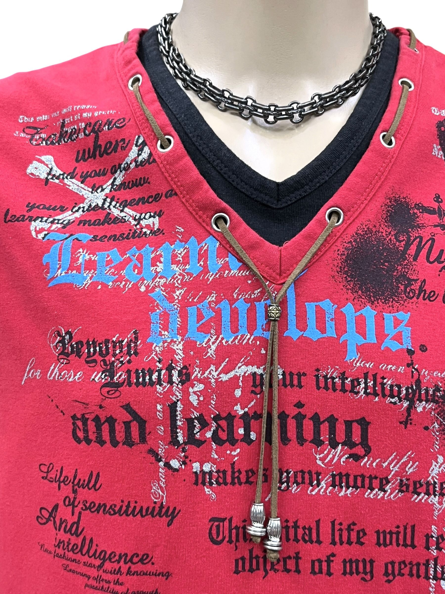 Punk and Yo 🔥💀Beaumont Carr Punk Poem Laced V-Neck Sleeveless y2k Tee Size US M / EU 48-50 / 2 - 4 Thumbnail