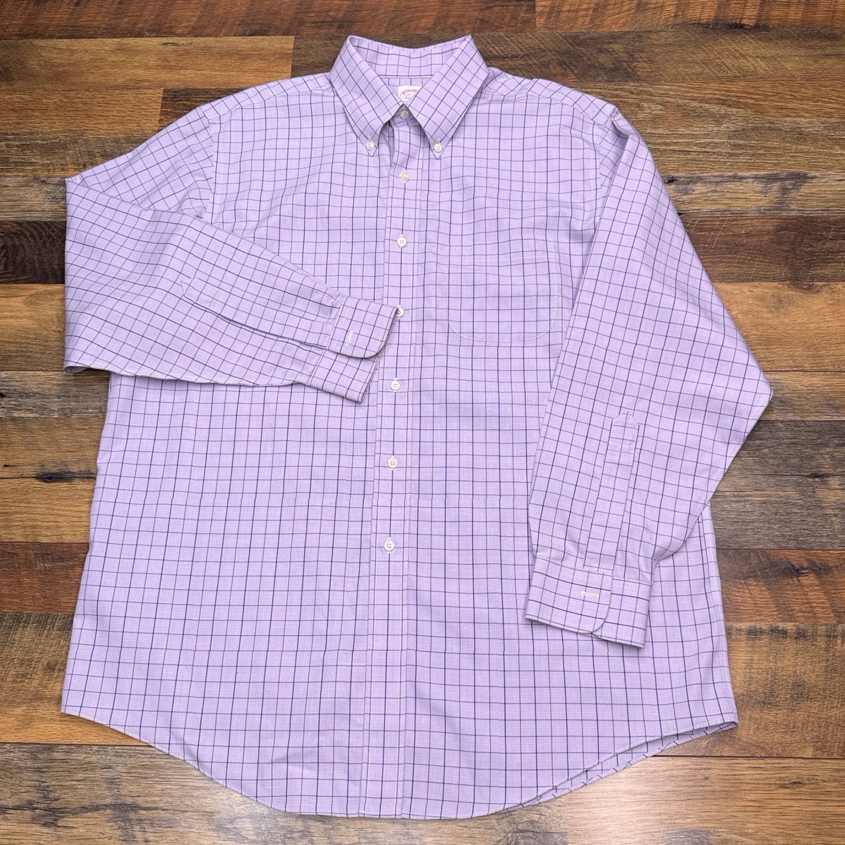 Brooks Brothers Brooks Brothers Shirt Regular Purple Check Button-Up 16.5 34 Men Casual Workwear Size US XL / EU 56 / 4 - 2 Thumbnail