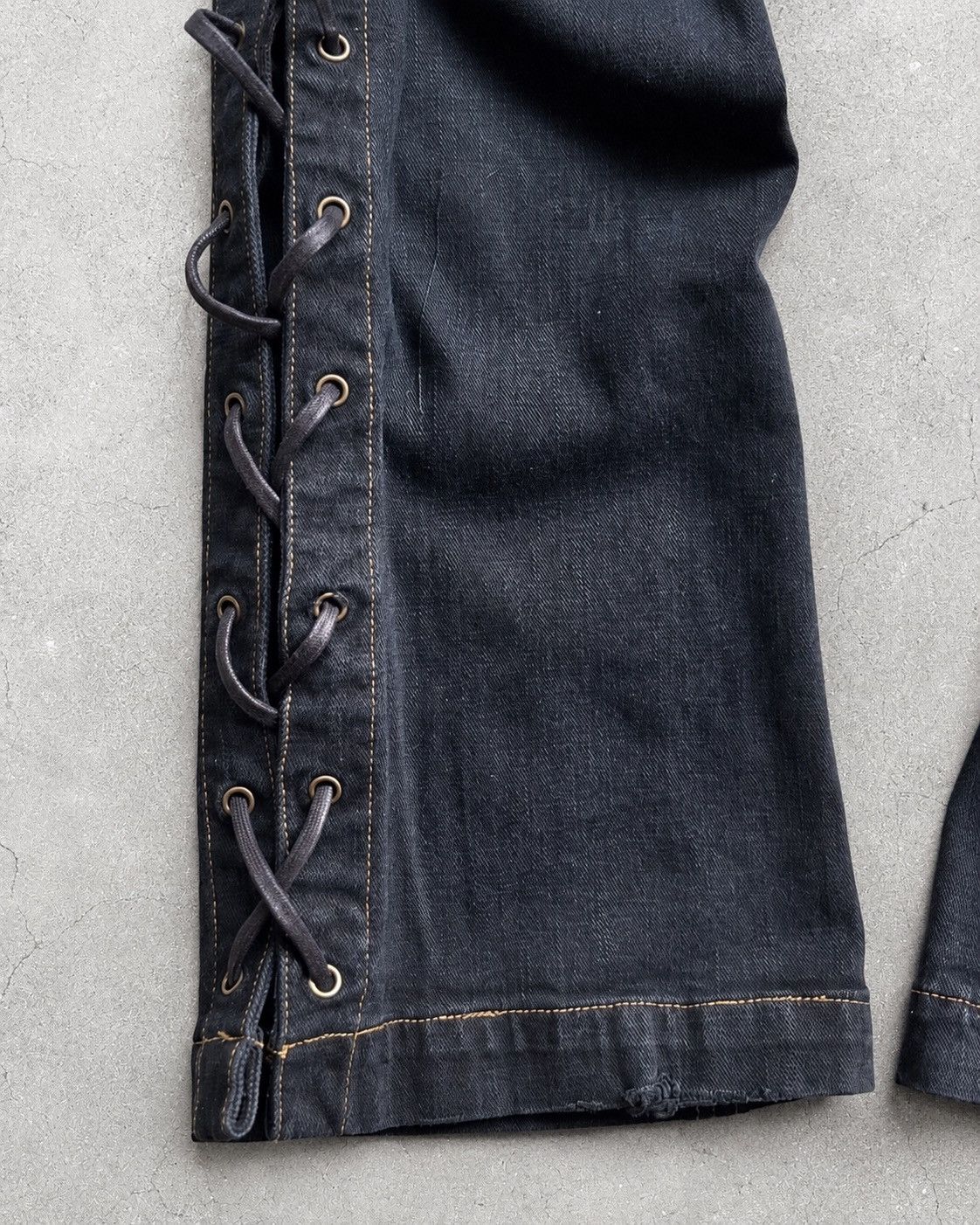 Le Grande Bleu (L.G.B.) TVS phyton leather lace up flare jeans Size US 27 - 6 Thumbnail