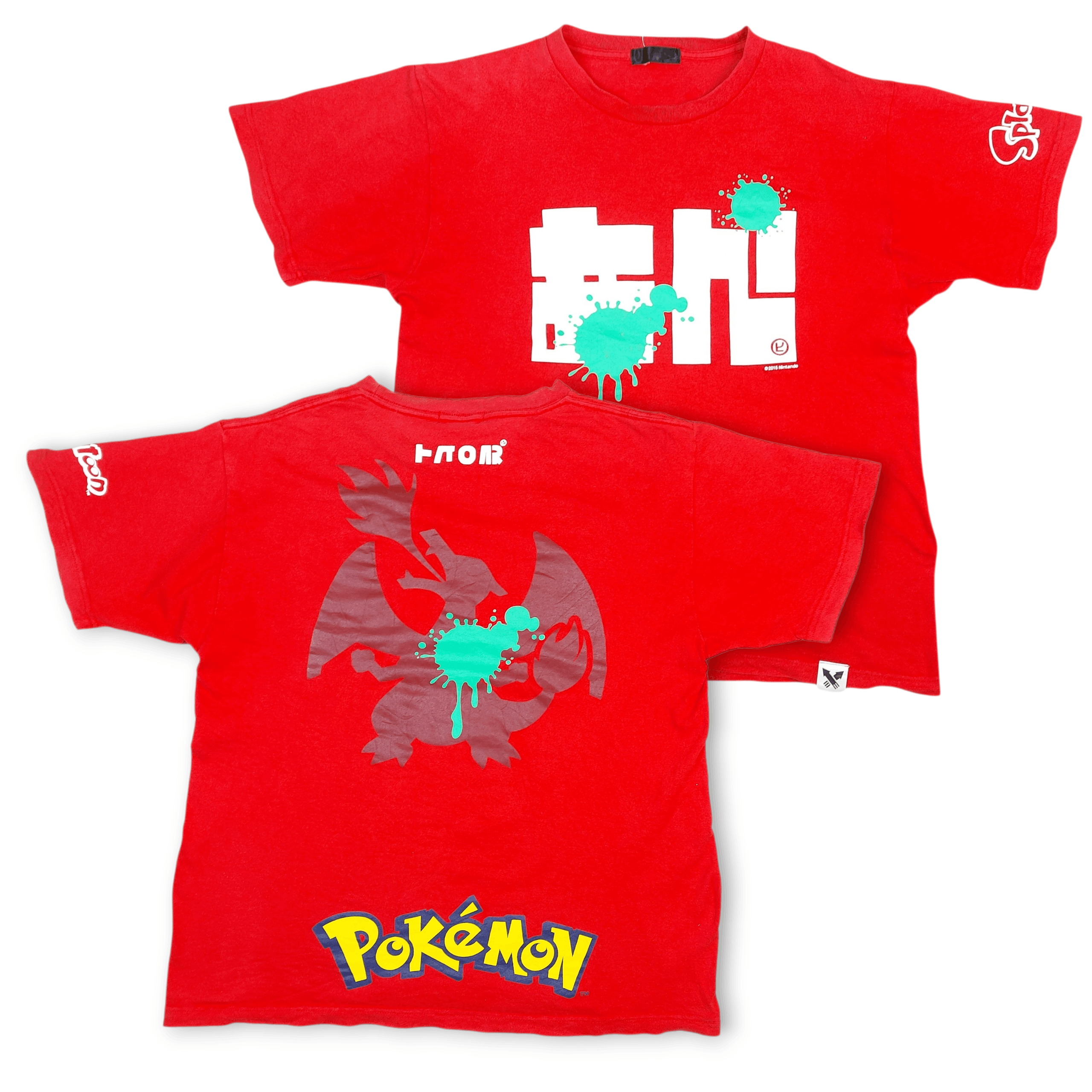 Pokemon 2015 Nintendo Splatoon X Pokemon Charizard Double-Sided TEE Size US L / EU 52-54 / 3 - 1 Thumbnail