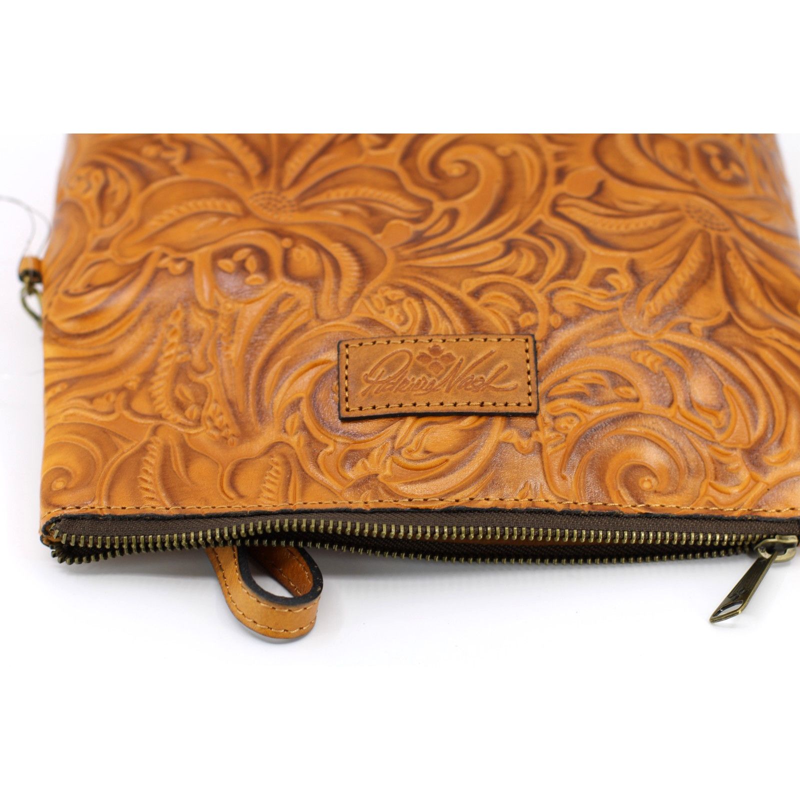Patricia Nash NWT PATRICIA NASH Valerie Logo Embossed Leather Wristlet Bag Size ONE SIZE - 6 Thumbnail