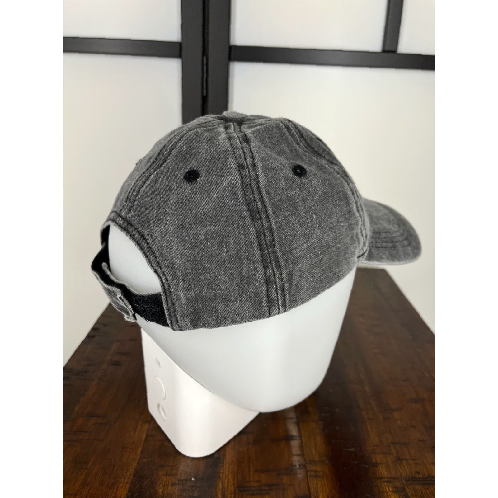 Vintage Lucky 7 Hat/Cap Adult One Size Gray Cotton Twill Strap Back Denim Look Casual Outdoor Baseball Cap Size ONE SIZE - 7 Thumbnail