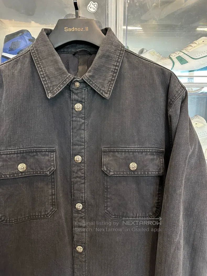 Chrome Hearts CHROME HEARTS Size XL Washed herringbone black-gray cotton Size US XL / EU 56 / 4 - 2 Thumbnail