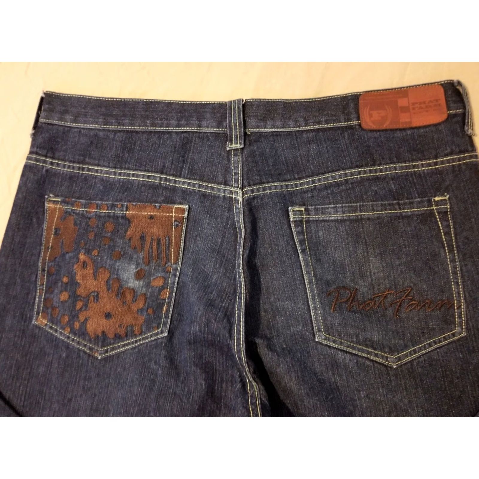Phat Farm VINTAGE Phat Farm Jeans Mens 40x33 40x32 Blue Denim 5-Pocket 90s Hip Hop Straight Baggy Relaxed Nile? Size US 40 / EU 56 - 2 Thumbnail