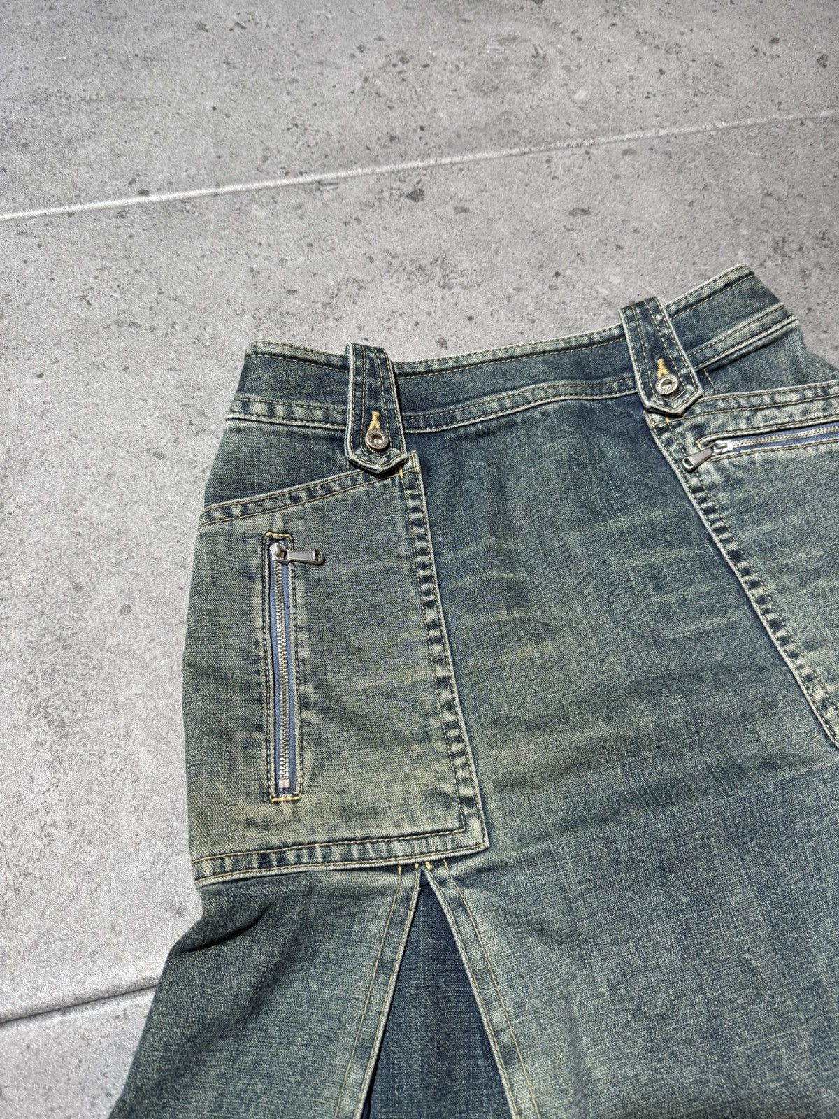 Japanese Brand Vintage 90s Kumikyoku Japan denim mini skirt Size 26" / US 2 / IT 38 - 3 Thumbnail